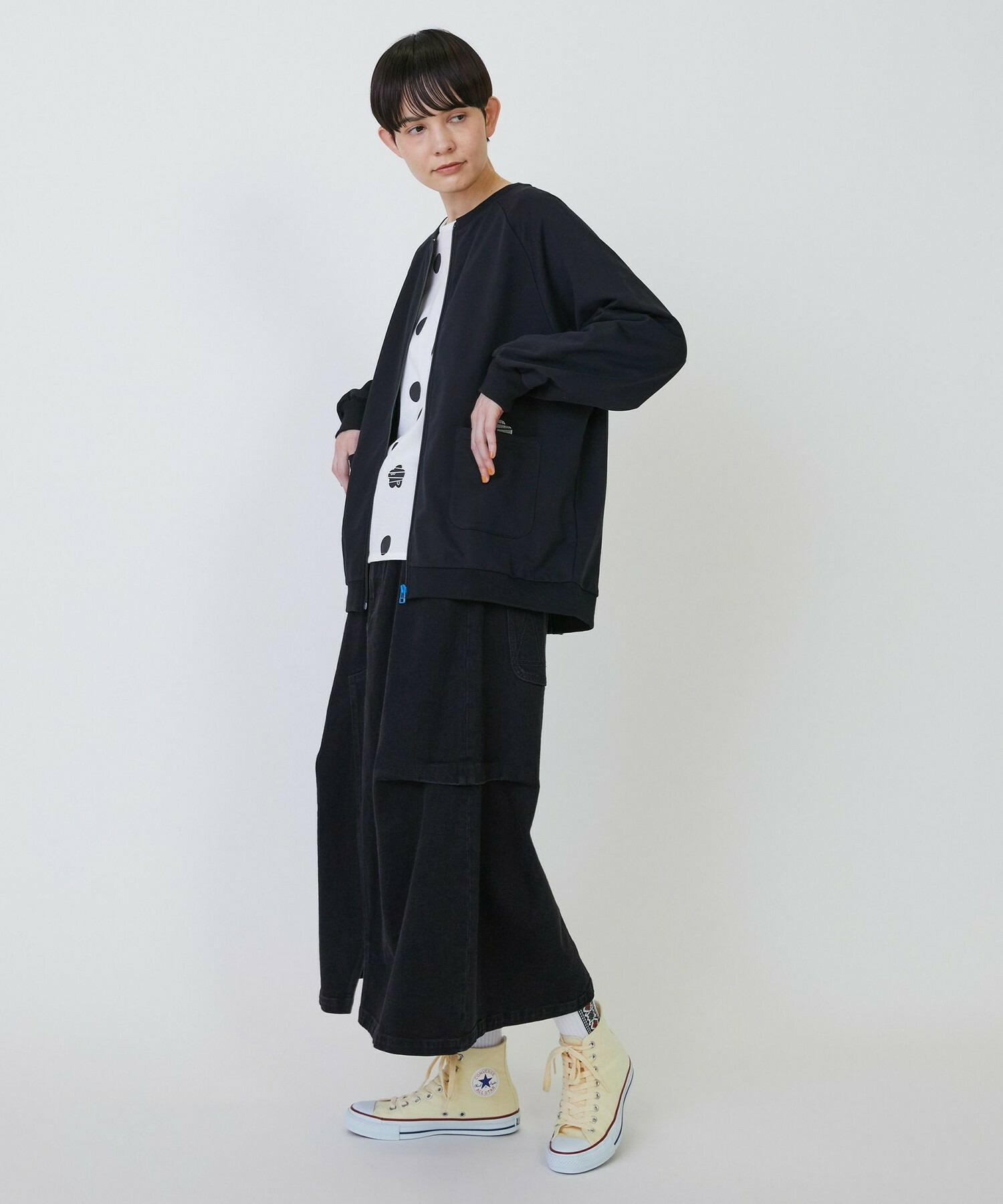 【FRAPBOIS PARK】［グリーン：秋祭り2025限定カラー］ジップカーデ2 詳細画像 ブラック 7