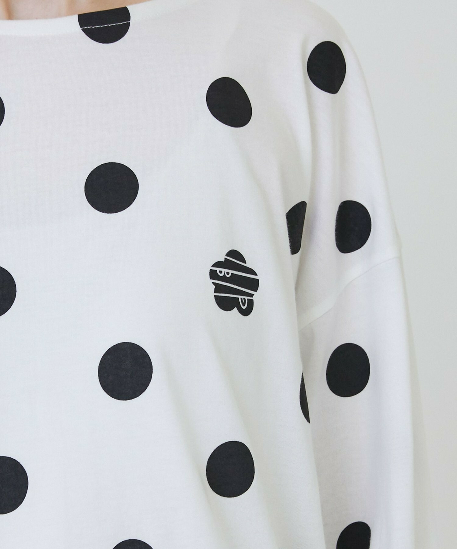 [FRAPBOIS PARK] [Green: Autumn Festival 2025 Limited Edition Color] Dot Cocoon T-shirt Detailed Image Navy 4