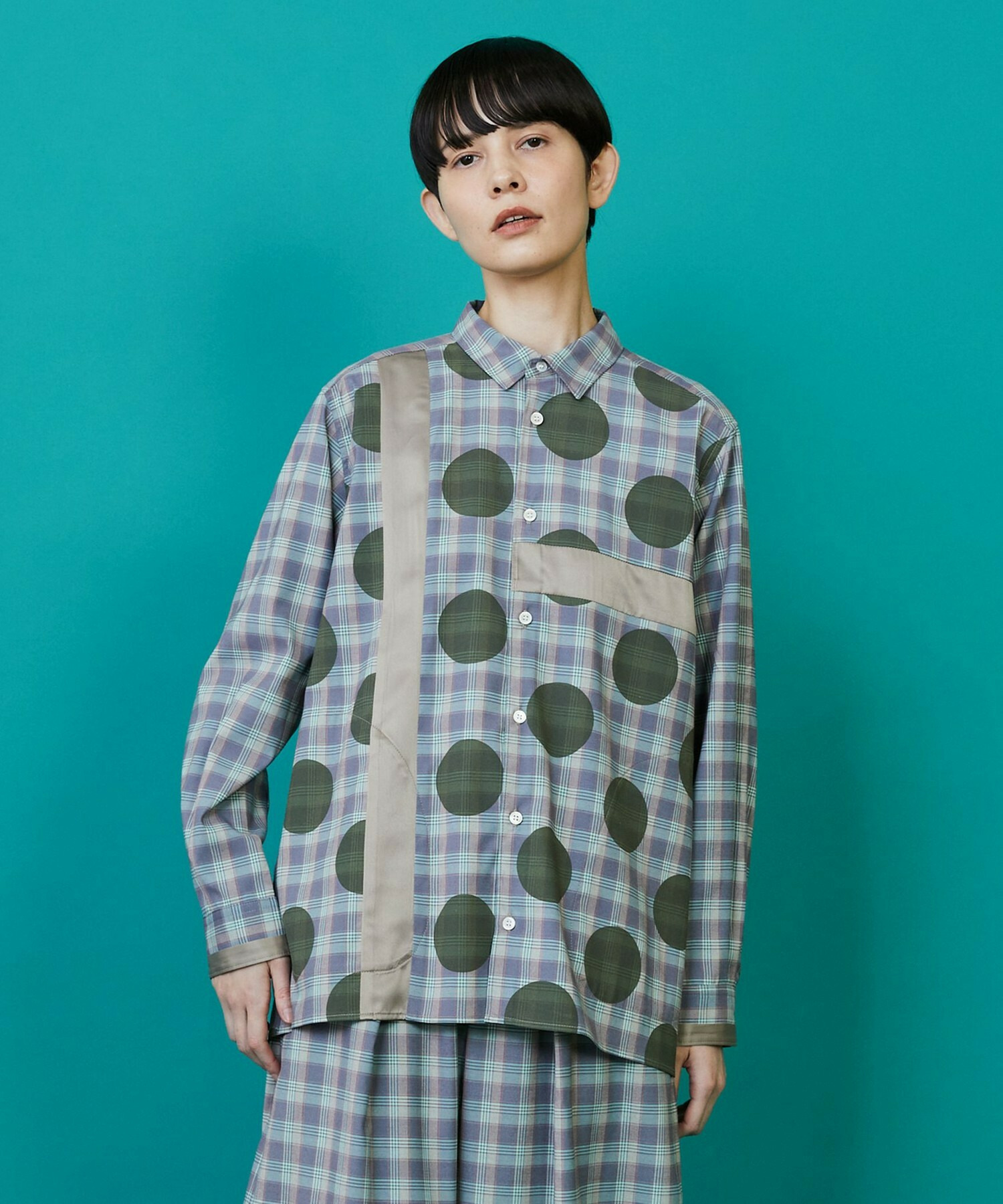【FRAPBOIS】チェックオンドット シャツ 詳細画像 ブルー系その他 1