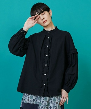 【FRAPBOIS】シーツフリル ブラウス 詳細画像 ブラック 1