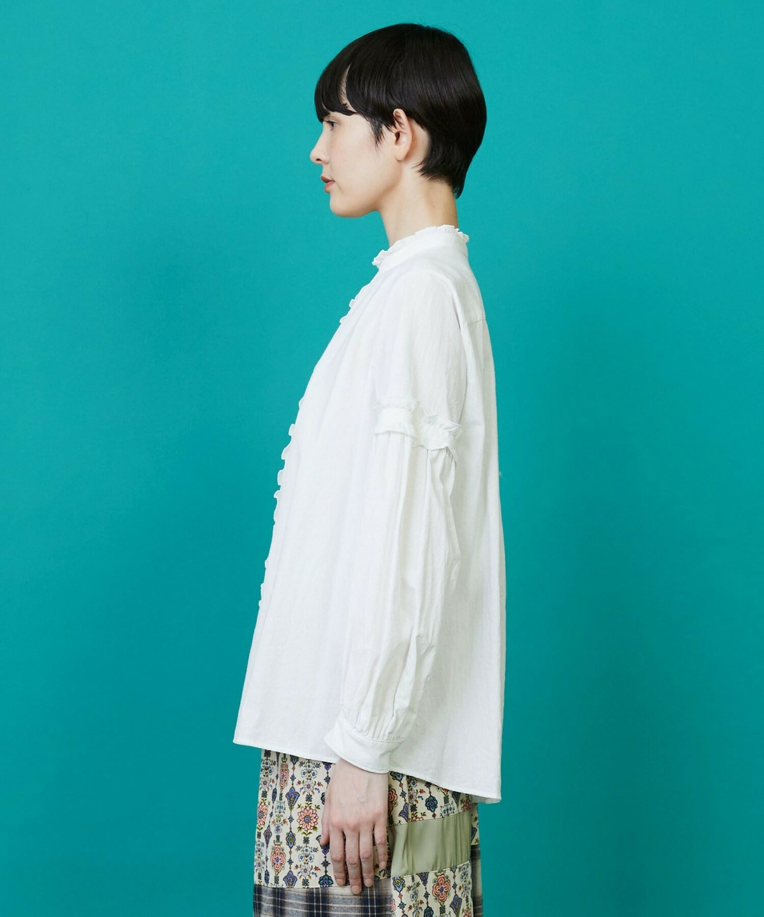 【FRAPBOIS】シーツフリル ブラウス 詳細画像 ブラック 1