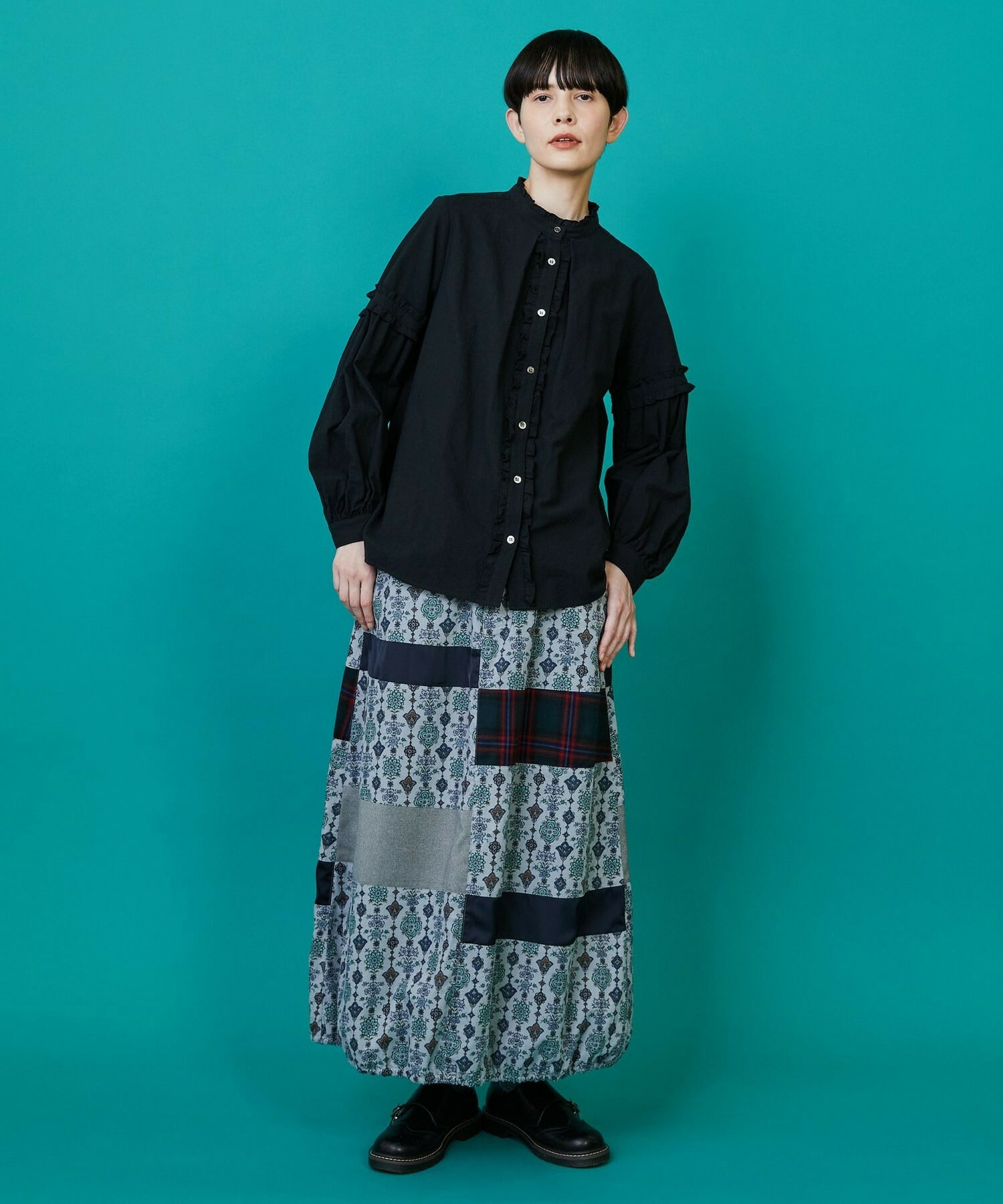 【FRAPBOIS】シーツフリル ブラウス 詳細画像 ブラック 12