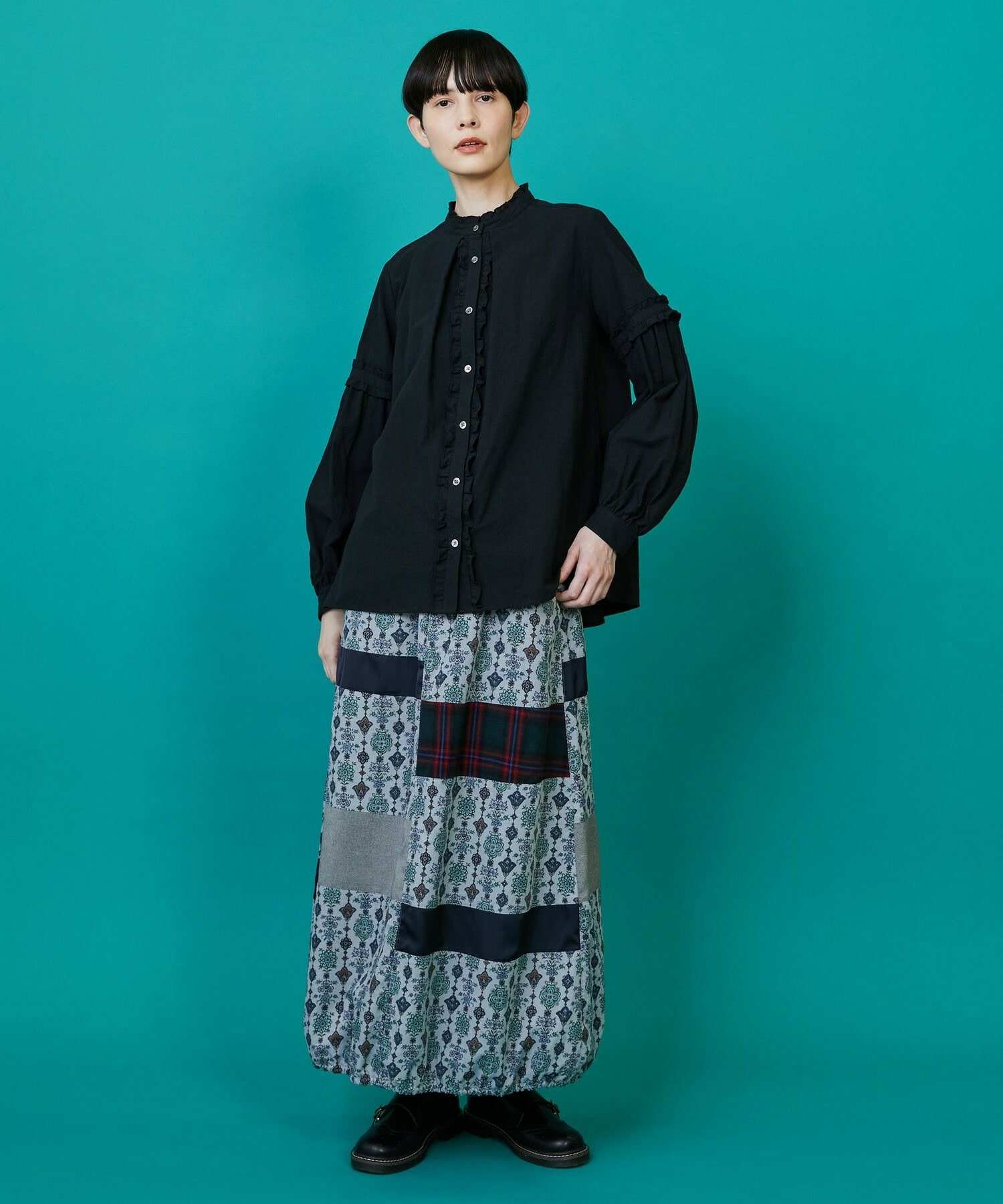 【FRAPBOIS】シーツフリル ブラウス 詳細画像 ブラック 13