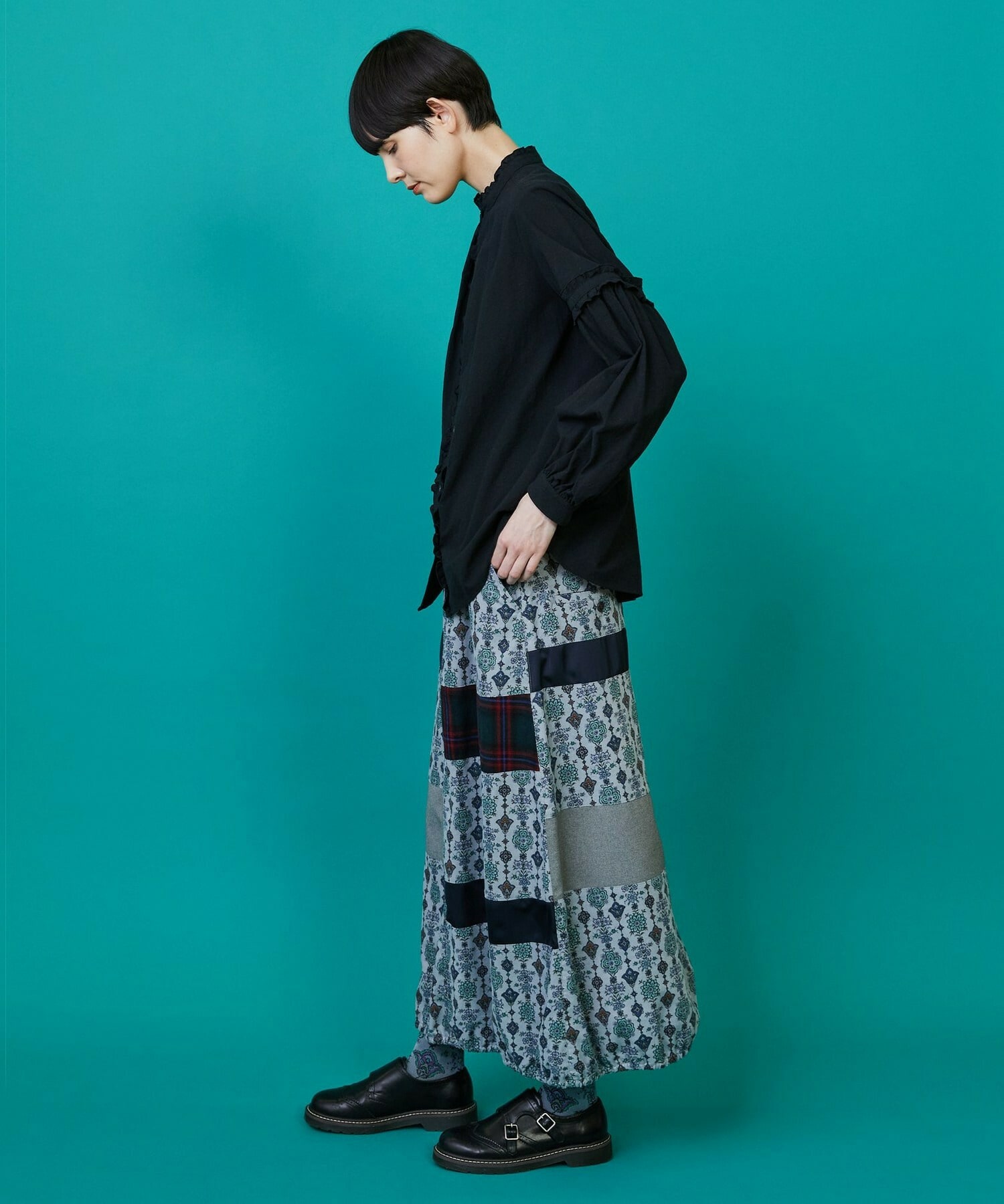 【FRAPBOIS】シーツフリル ブラウス 詳細画像 ブラック 14