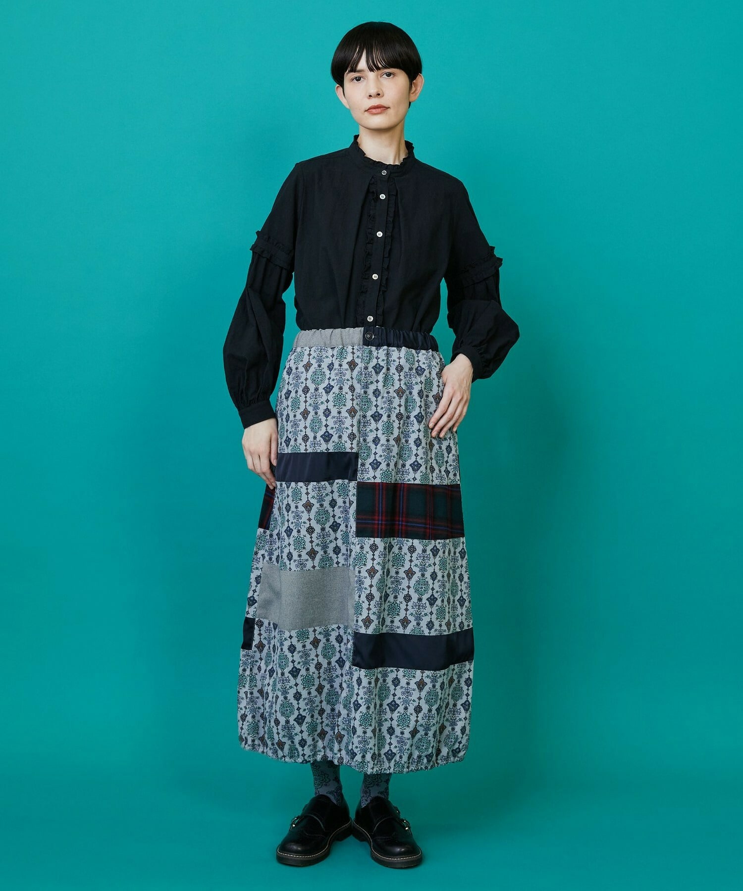 【FRAPBOIS】シーツフリル ブラウス 詳細画像 ブラック 16