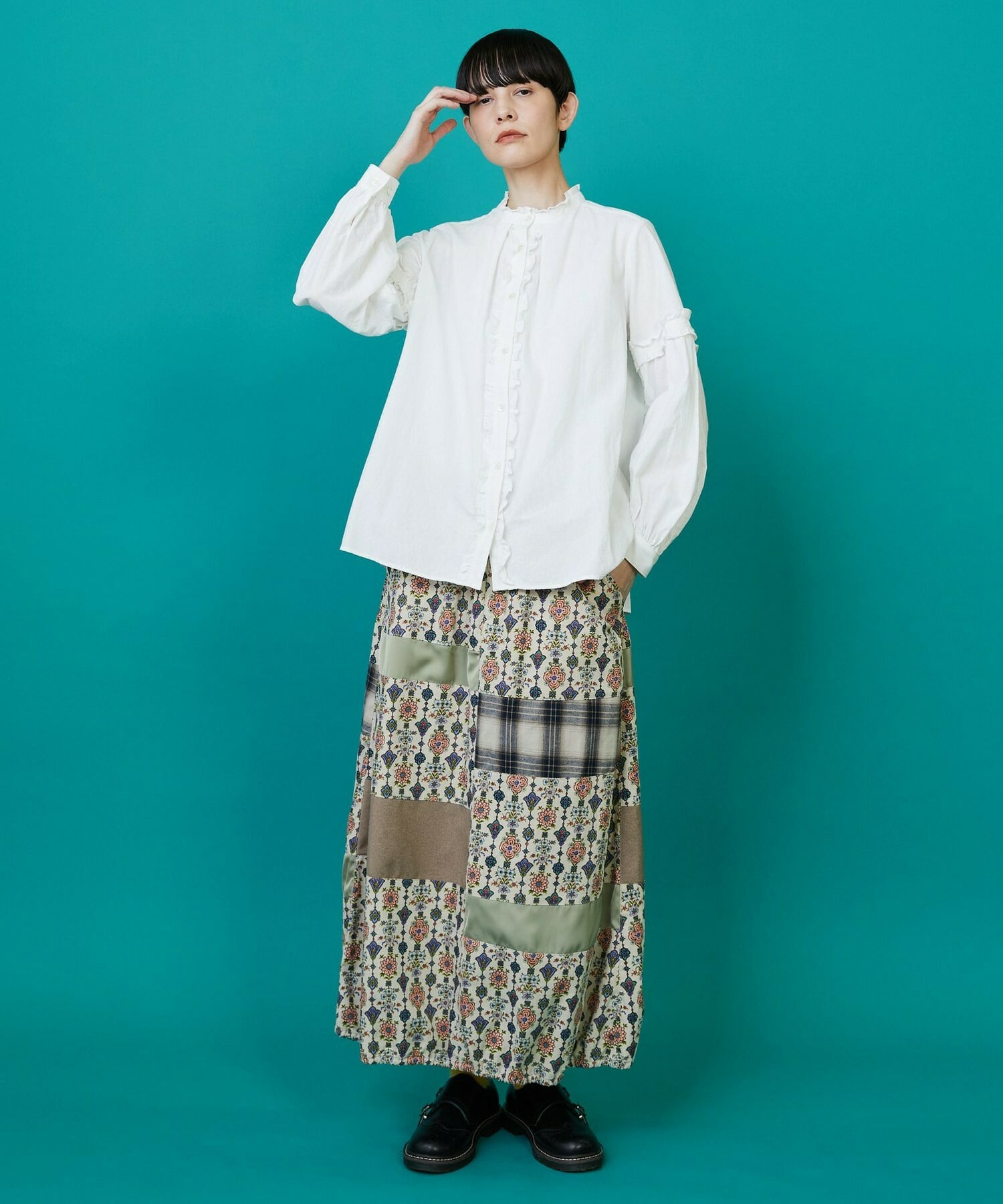 【FRAPBOIS】シーツフリル ブラウス 詳細画像 ブラック 5