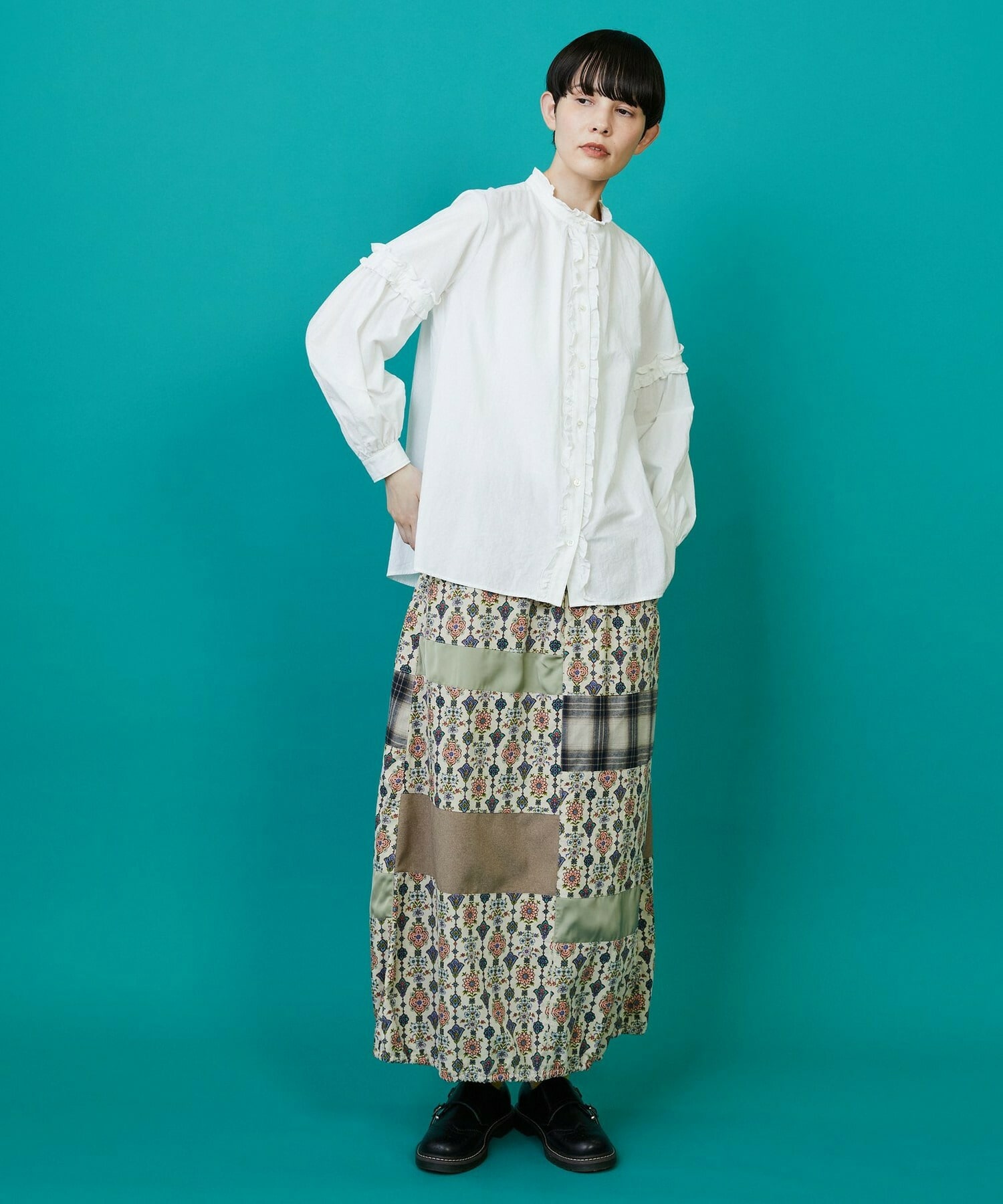 【FRAPBOIS】シーツフリル ブラウス 詳細画像 ブラック 6