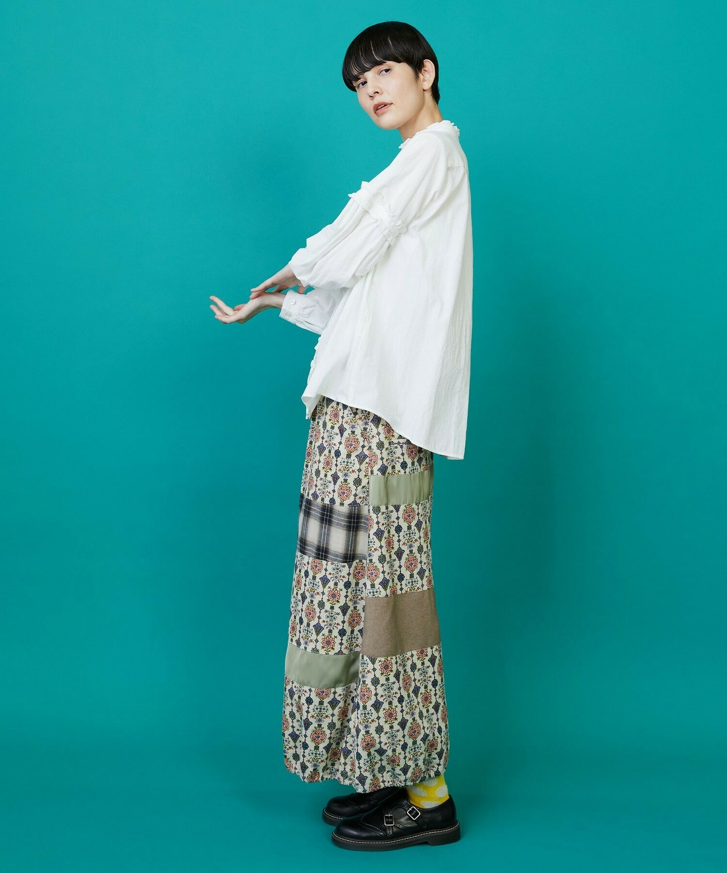 【FRAPBOIS】シーツフリル ブラウス 詳細画像 ブラック 7