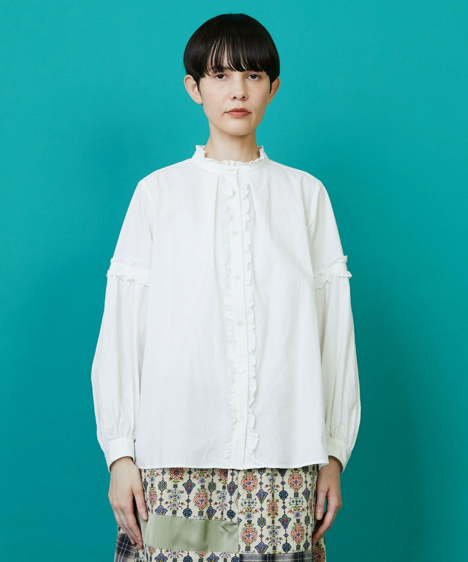 【FRAPBOIS】シーツフリル ブラウス 詳細画像 ホワイト 1