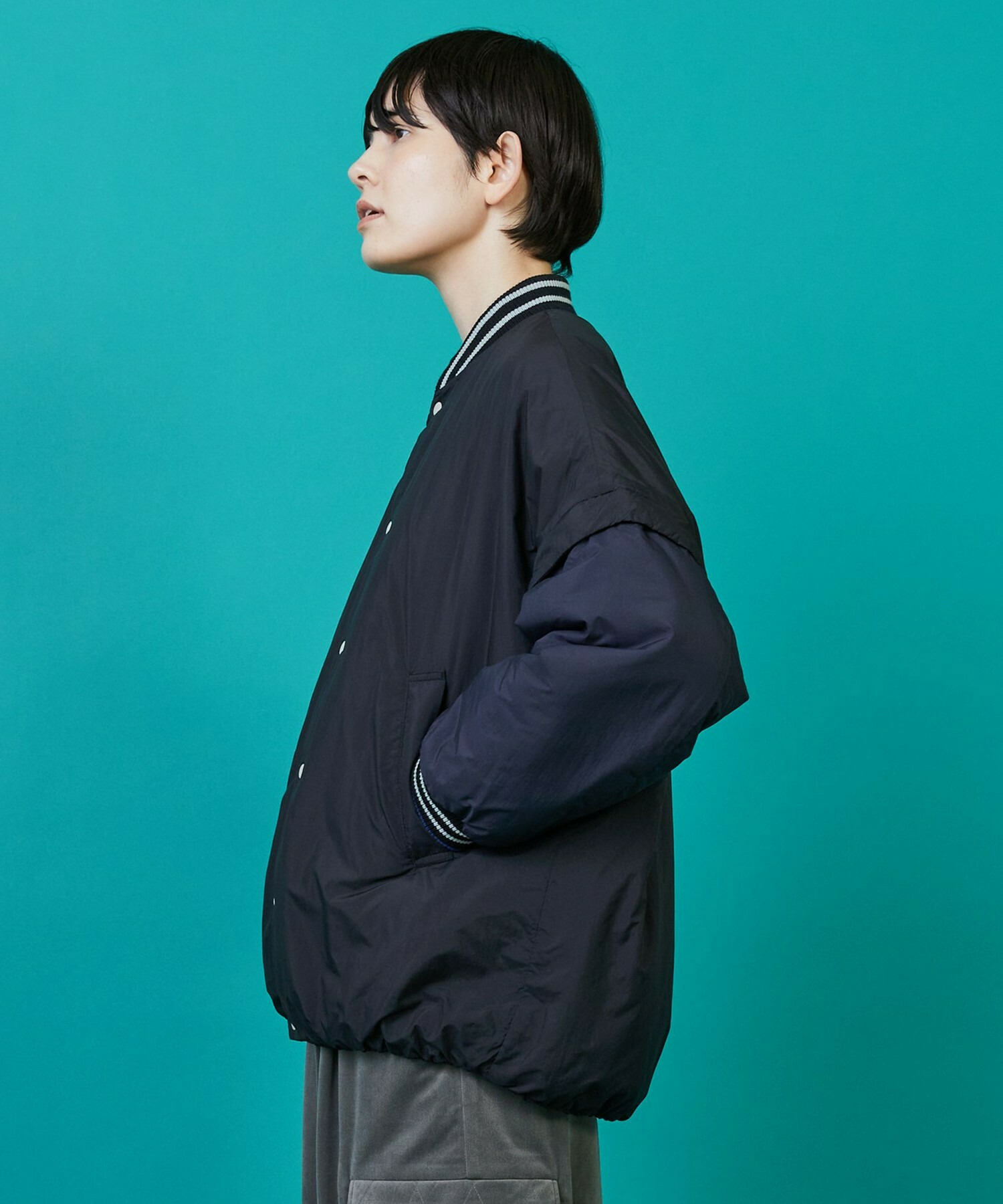 【FRAPBOIS】ツーウェイコート ブルゾン 詳細画像 ブラック 15