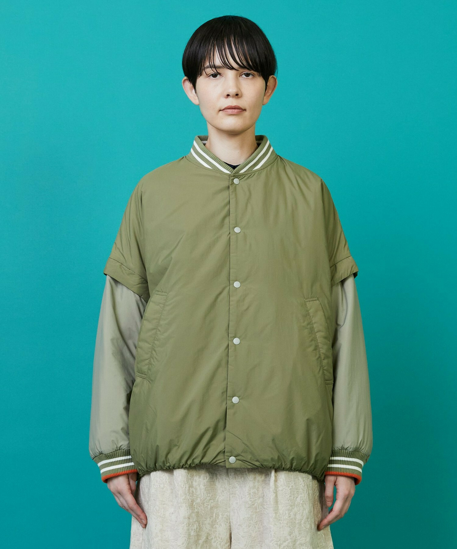 【FRAPBOIS】ツーウェイコート ブルゾン 詳細画像 カーキ 1