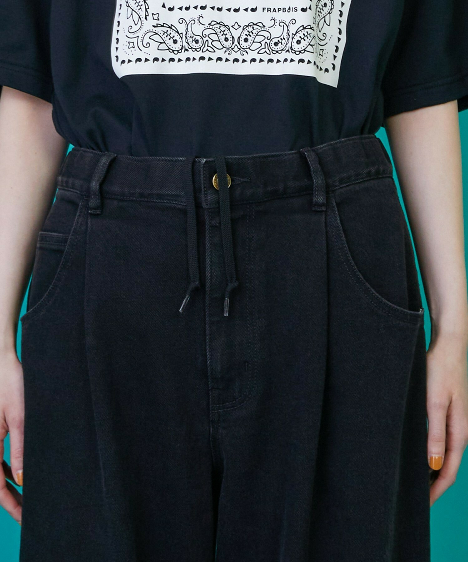 【FRAPBOIS】カーブデニム3 パンツ 詳細画像 ブラック 18