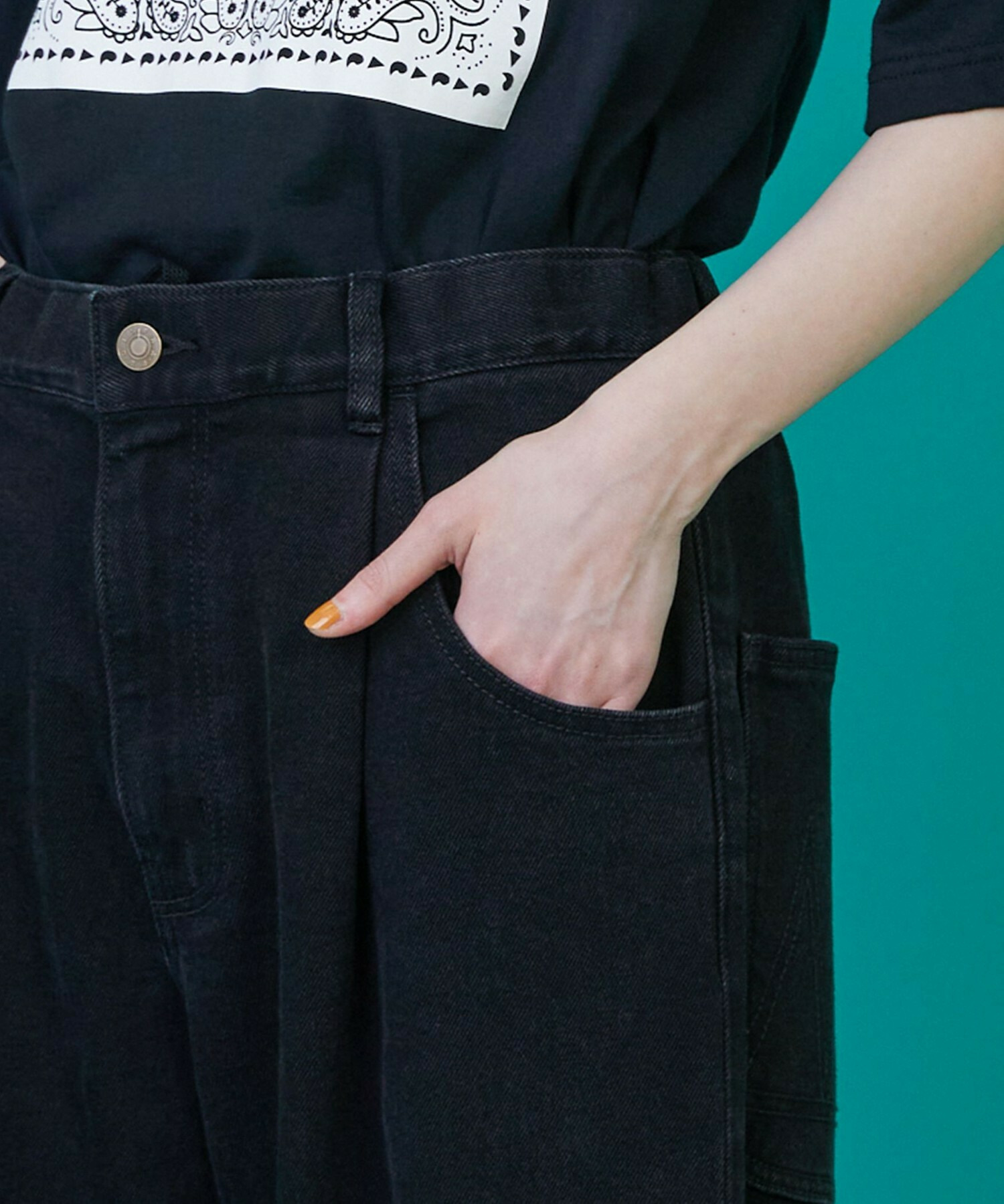 【FRAPBOIS】カーブデニム3 パンツ 詳細画像 ブラック 19