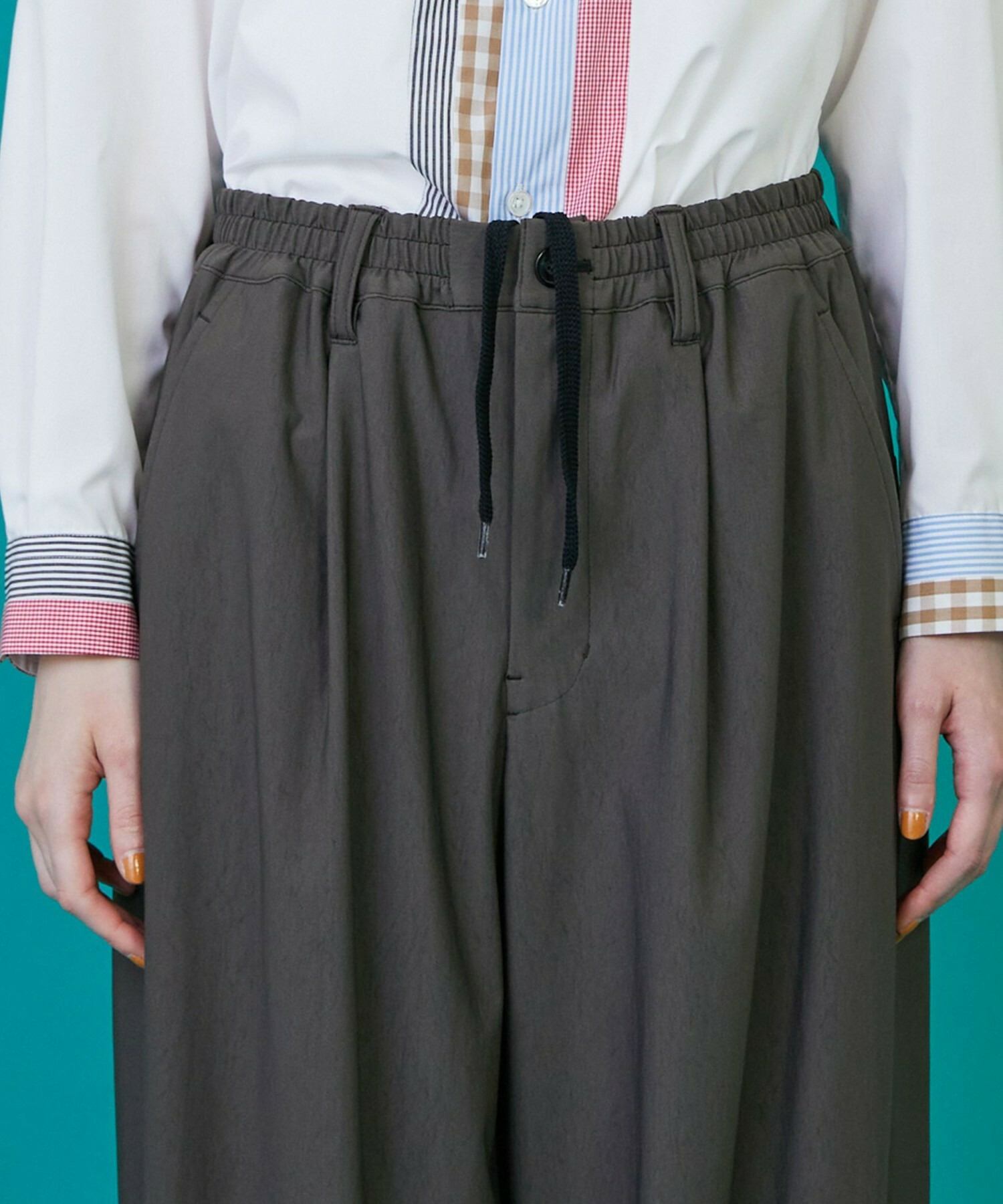 [FRAPBOIS] 涼爽觸感褲子，細部圖，黑色，4碼