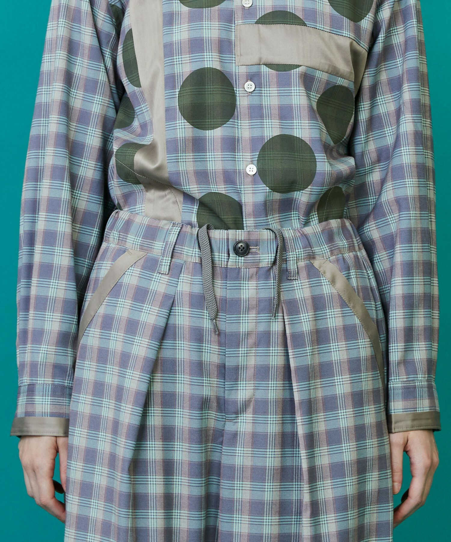 【FRAPBOIS】チェックオンドット パンツ 詳細画像 ブラック系その他 4