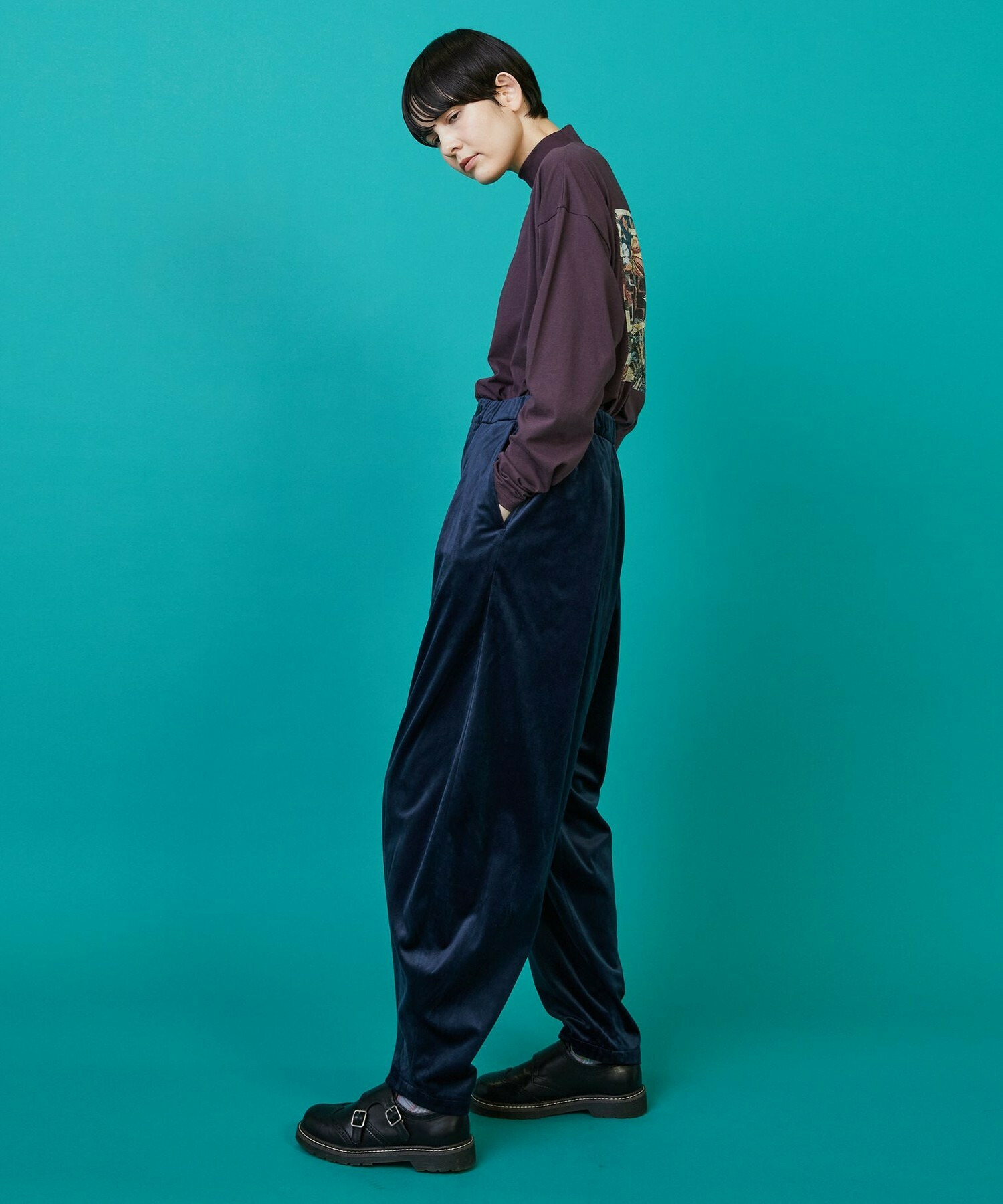 【FRAPBOIS】ベロアサール パンツ 詳細画像 ネイビー 15