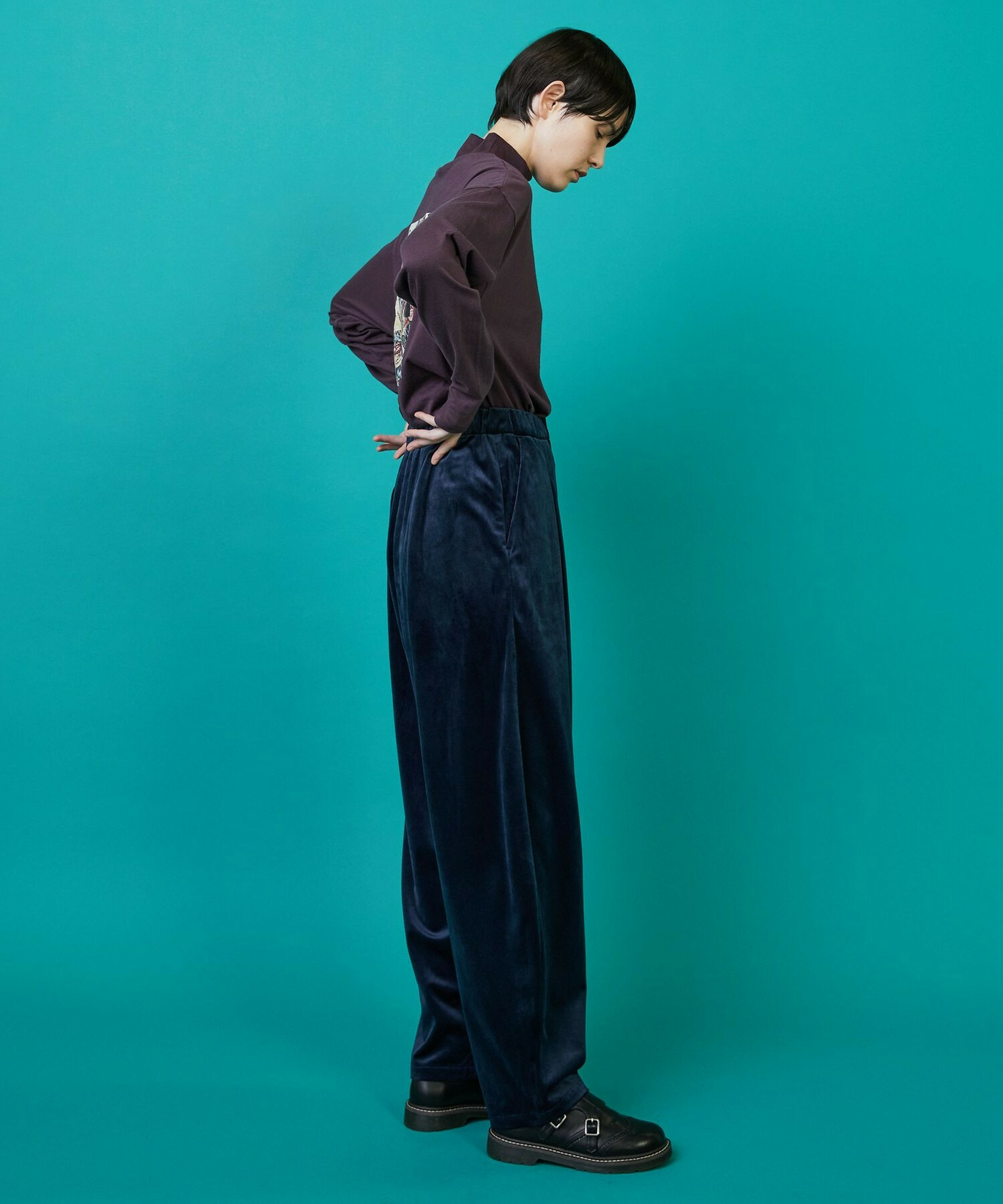 【FRAPBOIS】ベロアサール パンツ 詳細画像 ネイビー 17