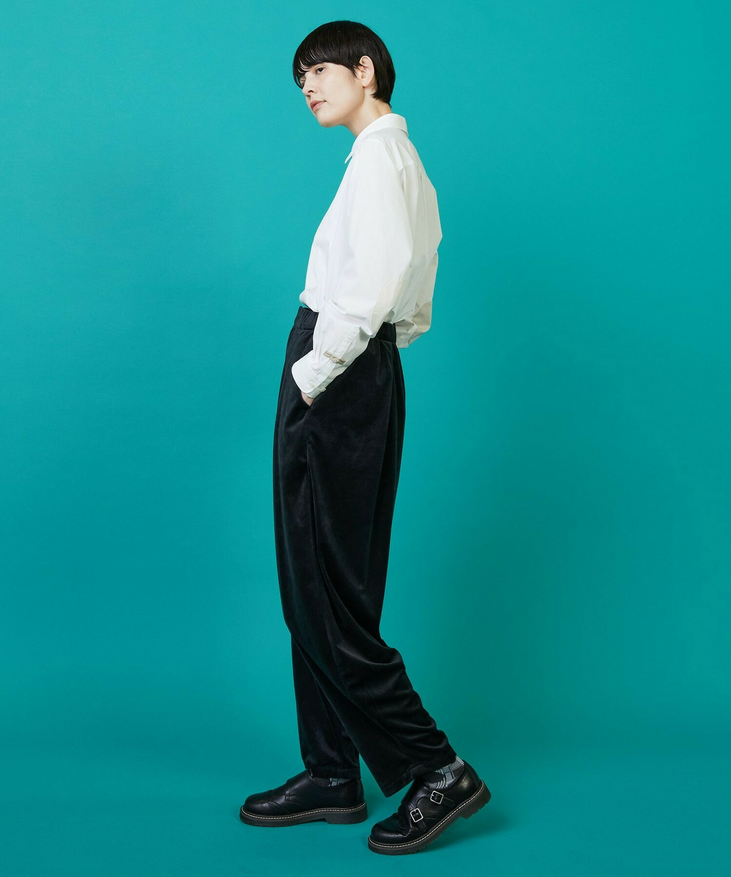 【FRAPBOIS】ベロアサール パンツ 詳細画像 ネイビー 7