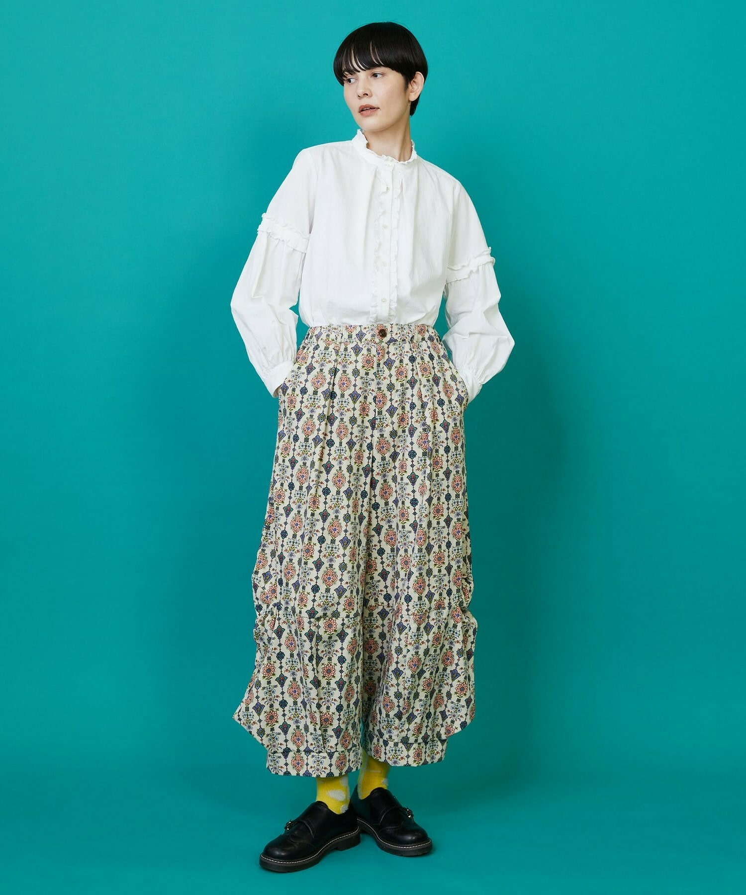 【FRAPBOIS】ドライフラワー パンツ 詳細画像 グレー系その他 6