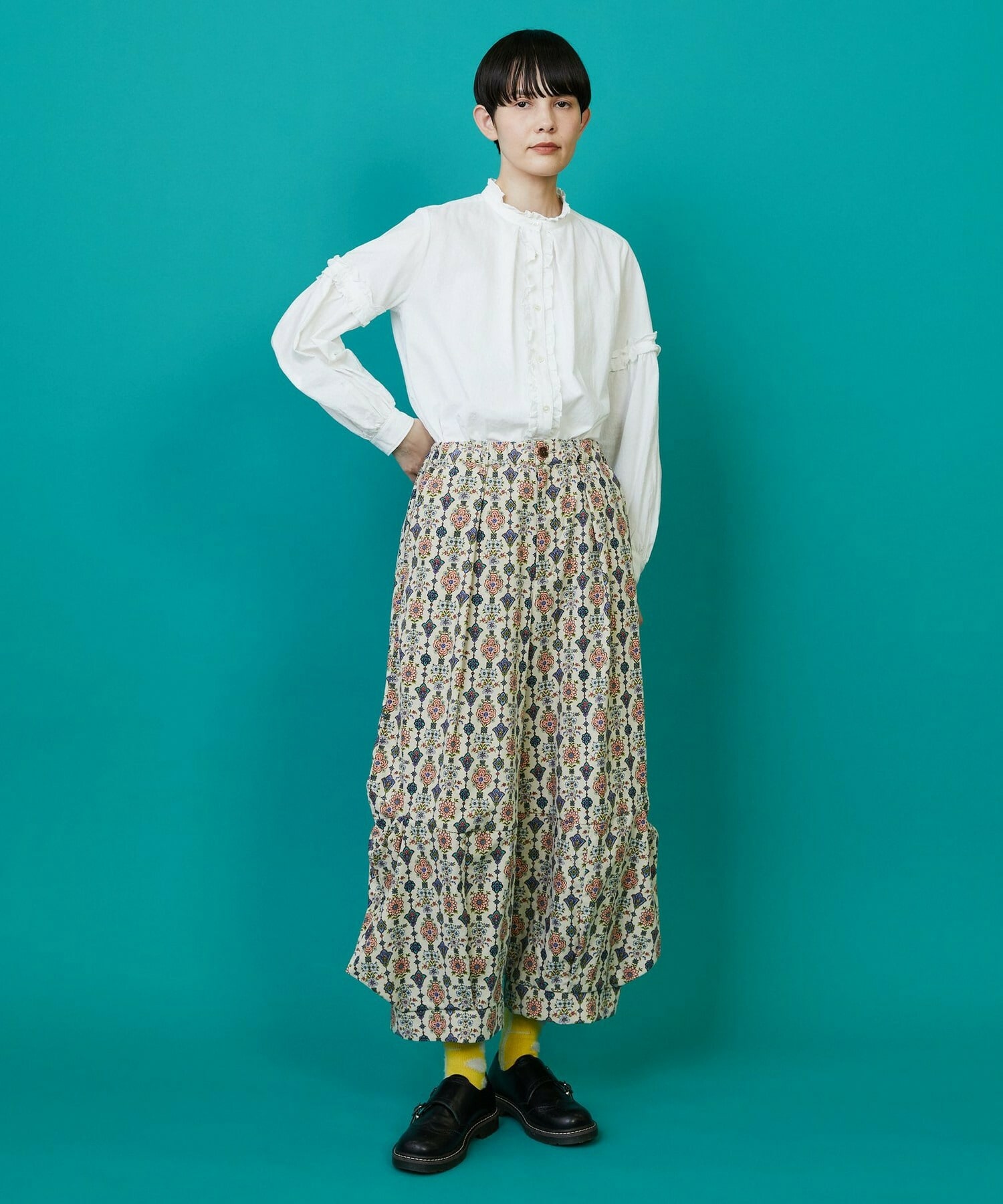 【FRAPBOIS】ドライフラワー パンツ 詳細画像 グレー系その他 7