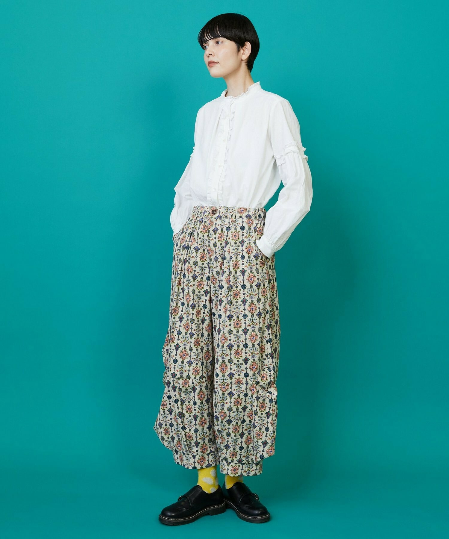 【FRAPBOIS】ドライフラワー パンツ 詳細画像 グレー系その他 8