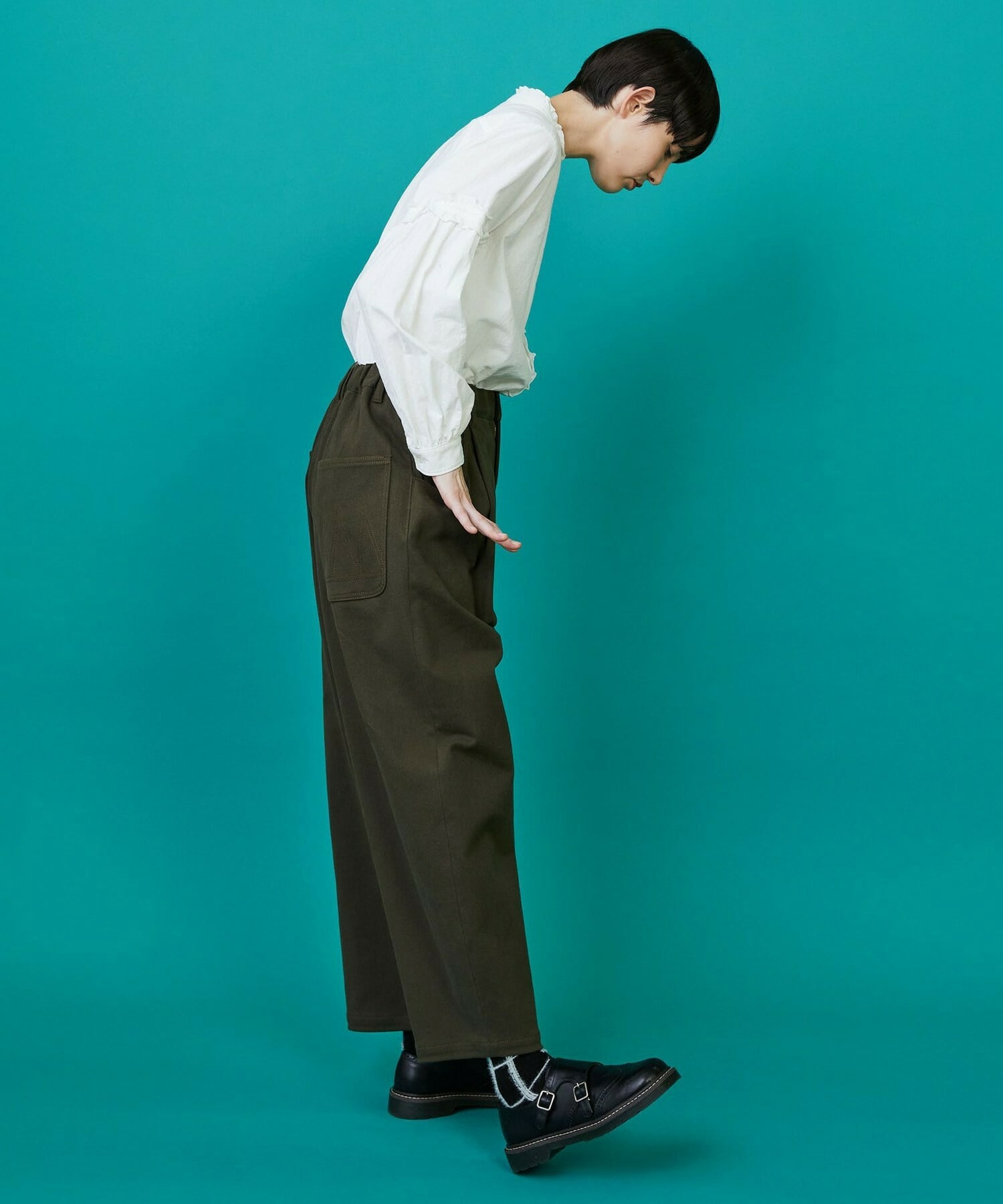 【FRAPBOIS】カーブツイル パンツ 詳細画像 グリーン 11