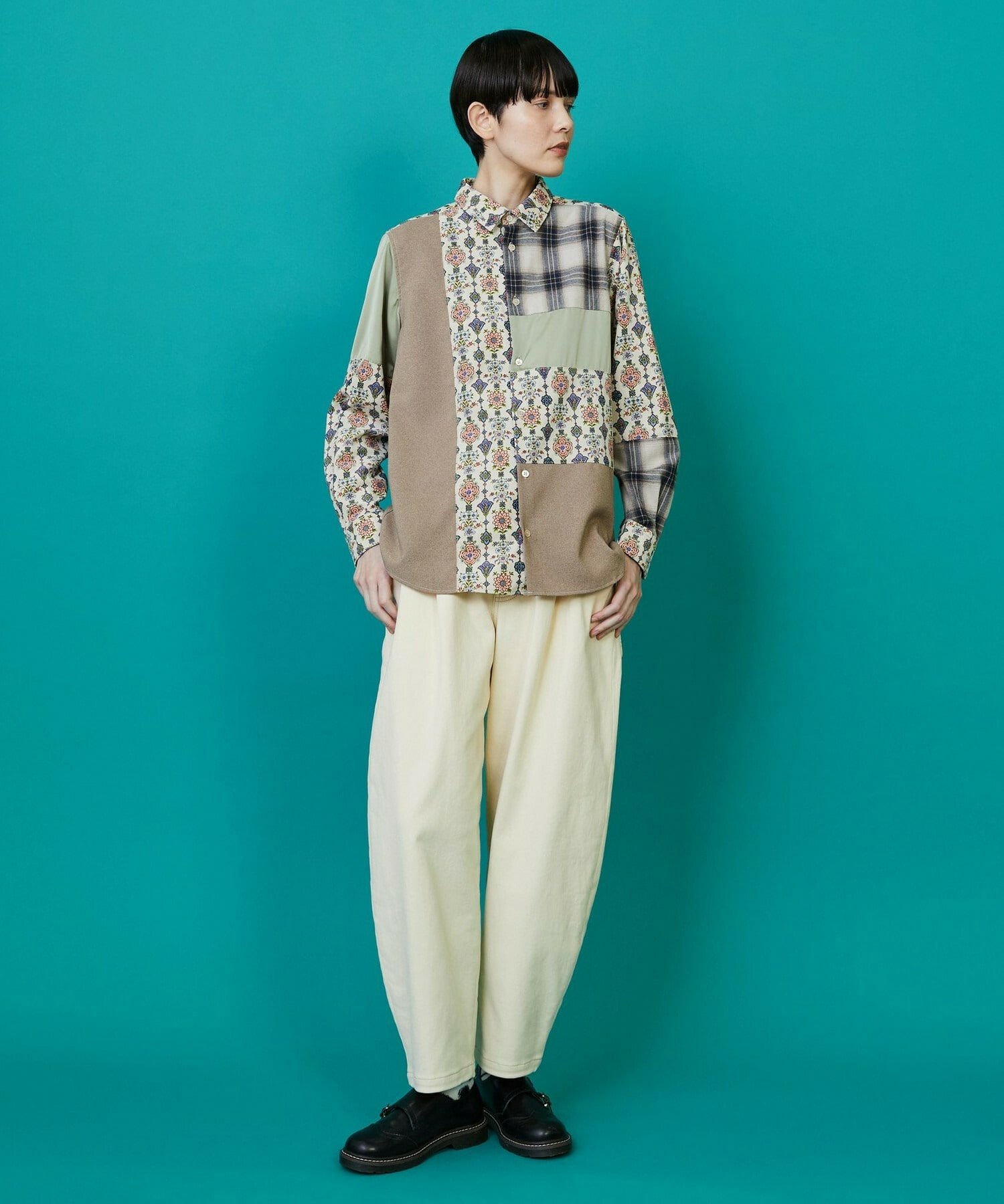 【FRAPBOIS】カーブツイル パンツ 詳細画像 グリーン 13