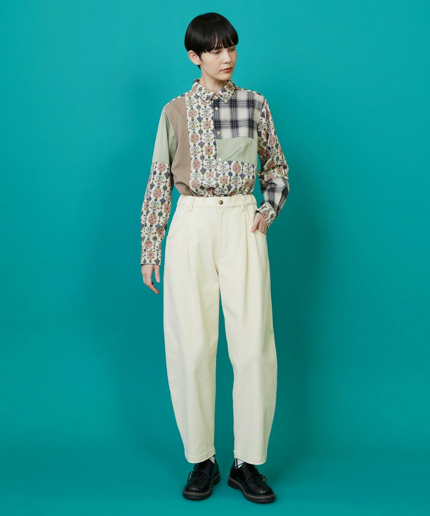 【FRAPBOIS】カーブツイル パンツ 詳細画像 グリーン 14