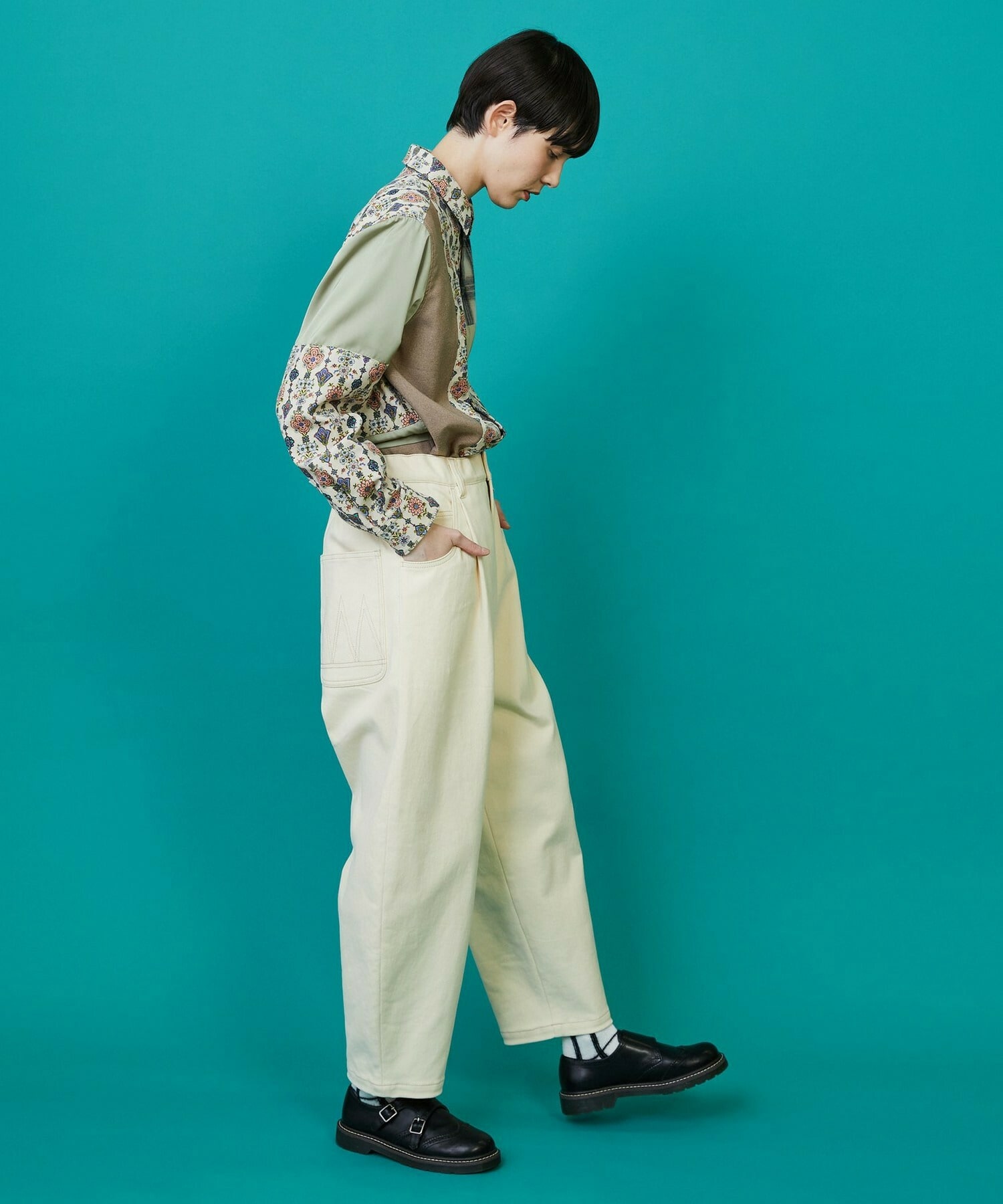 【FRAPBOIS】カーブツイル パンツ 詳細画像 グリーン 17