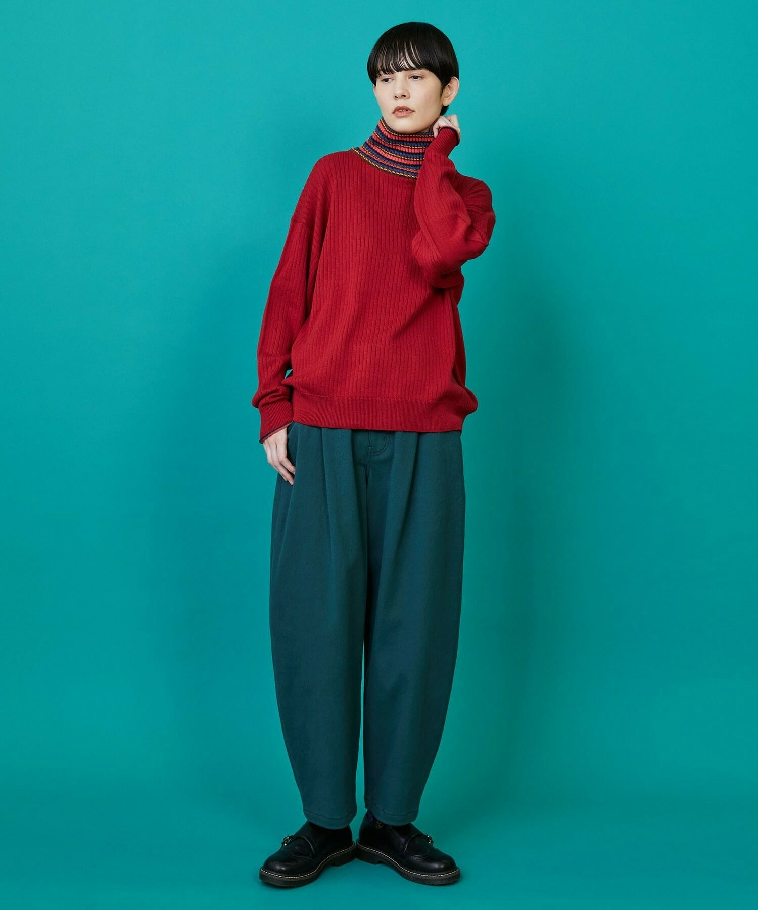 【FRAPBOIS】カーブツイル パンツ 詳細画像 グリーン 19