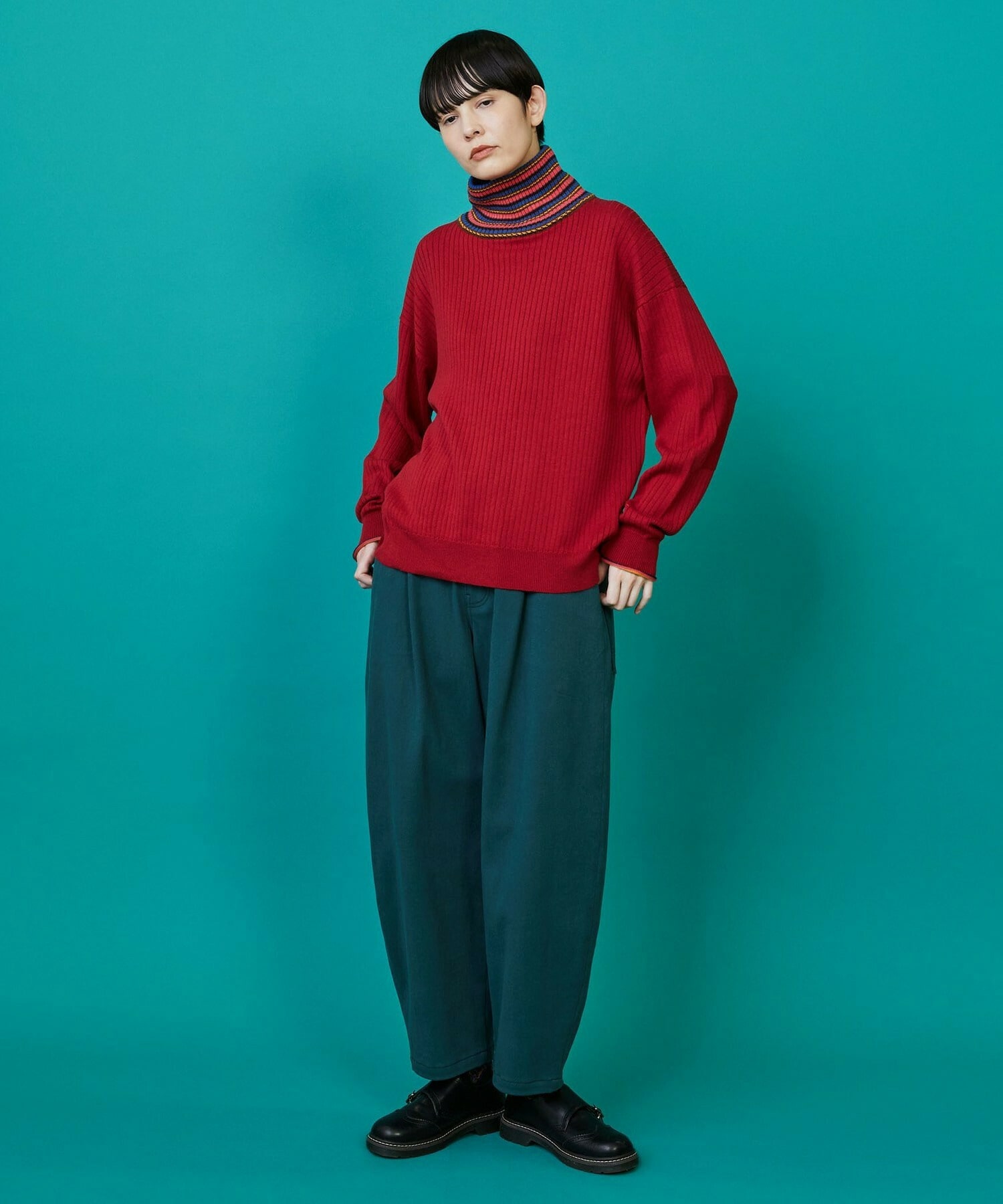 【FRAPBOIS】カーブツイル パンツ 詳細画像 グリーン 20