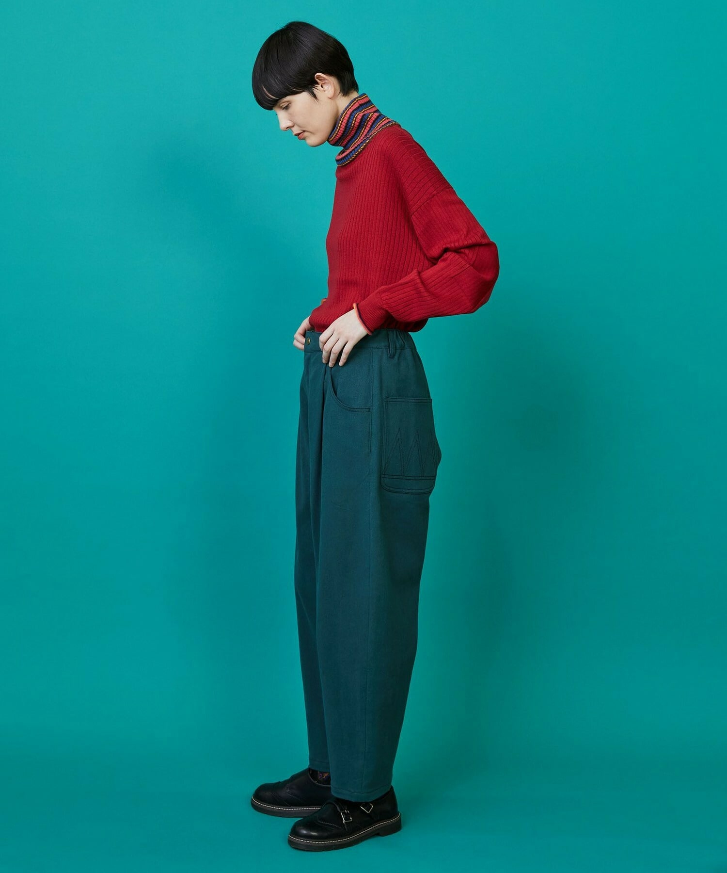 【FRAPBOIS】カーブツイル パンツ 詳細画像 グリーン 23