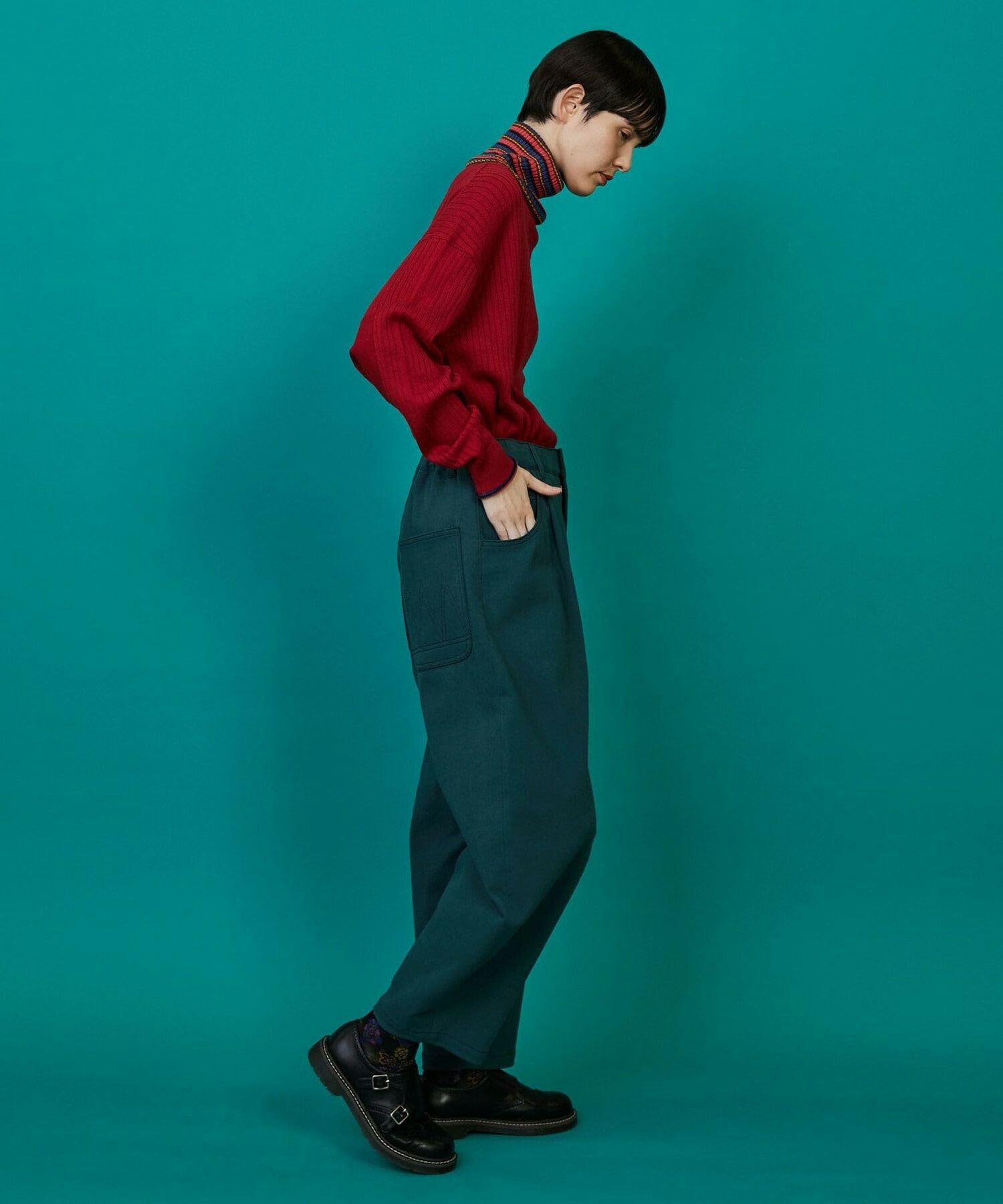 【FRAPBOIS】カーブツイル パンツ 詳細画像 グリーン 25