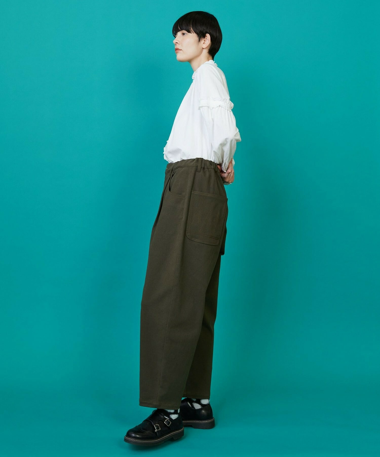 【FRAPBOIS】カーブツイル パンツ 詳細画像 グリーン 9