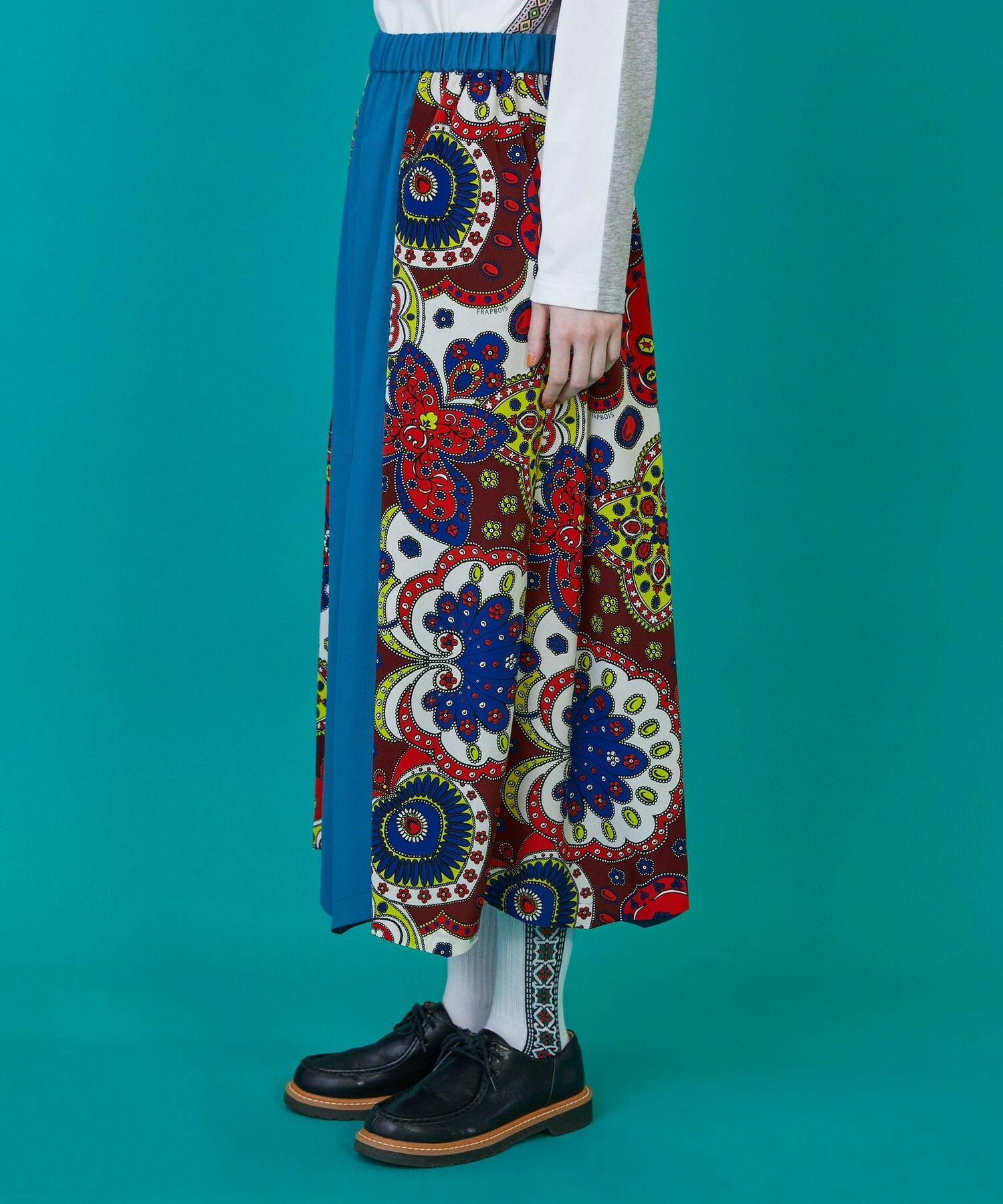 【FRAPBOIS】スカーフル スカート 詳細画像 ブラック 6