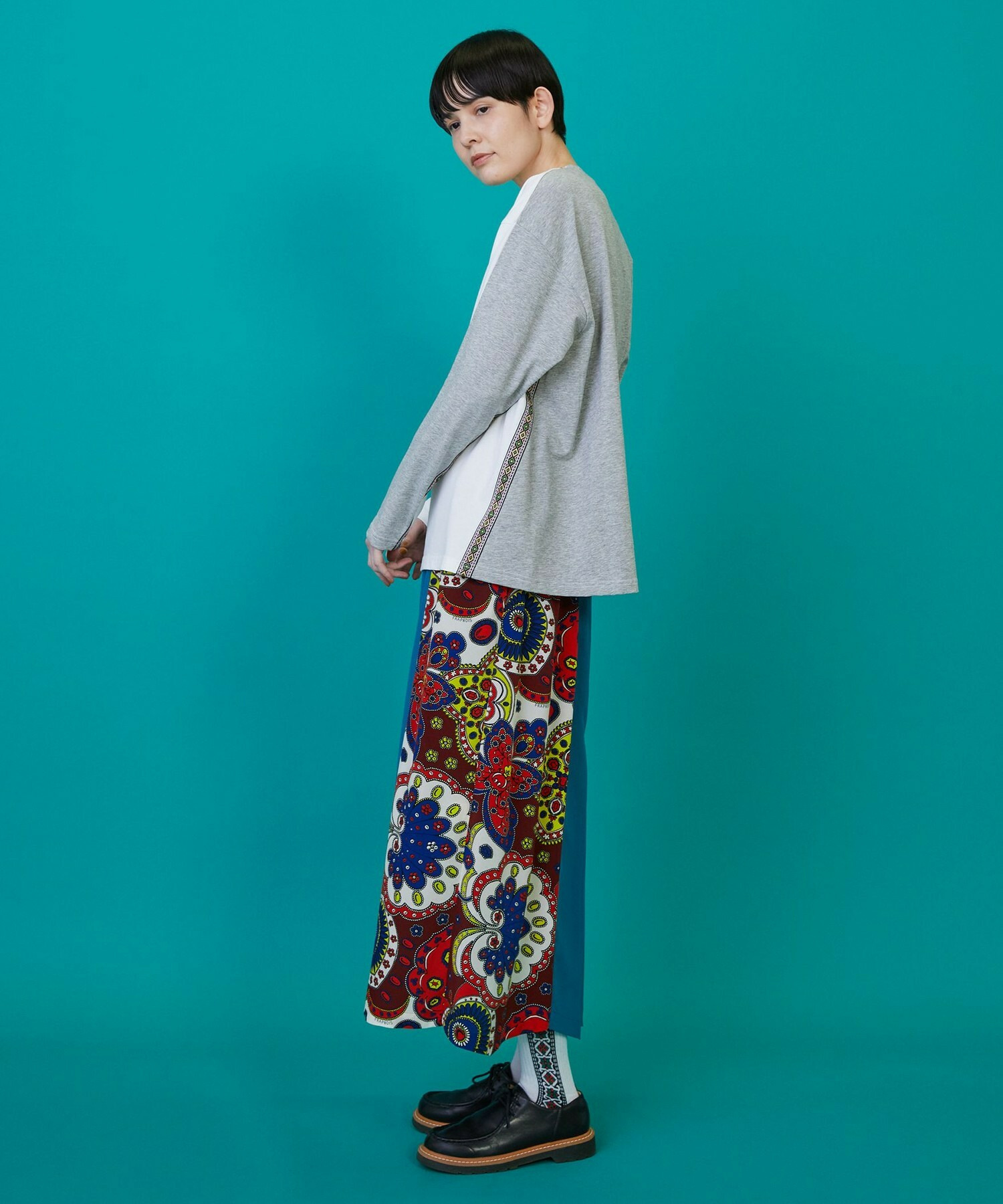 【FRAPBOIS】スカーフル スカート 詳細画像 ブラック 8