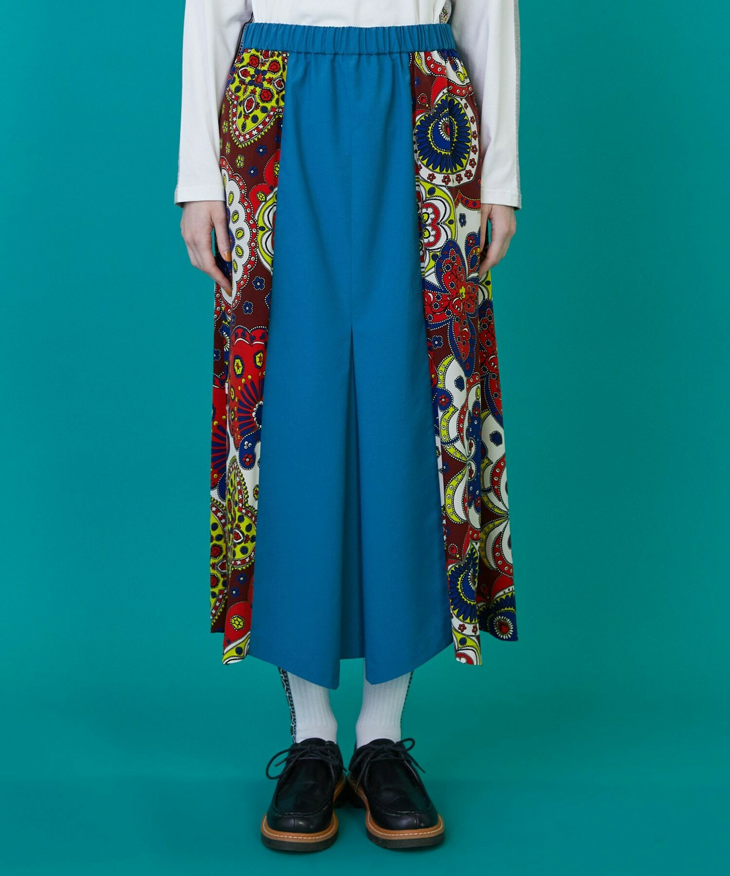 【FRAPBOIS】スカーフル スカート 詳細画像 ブルー 1