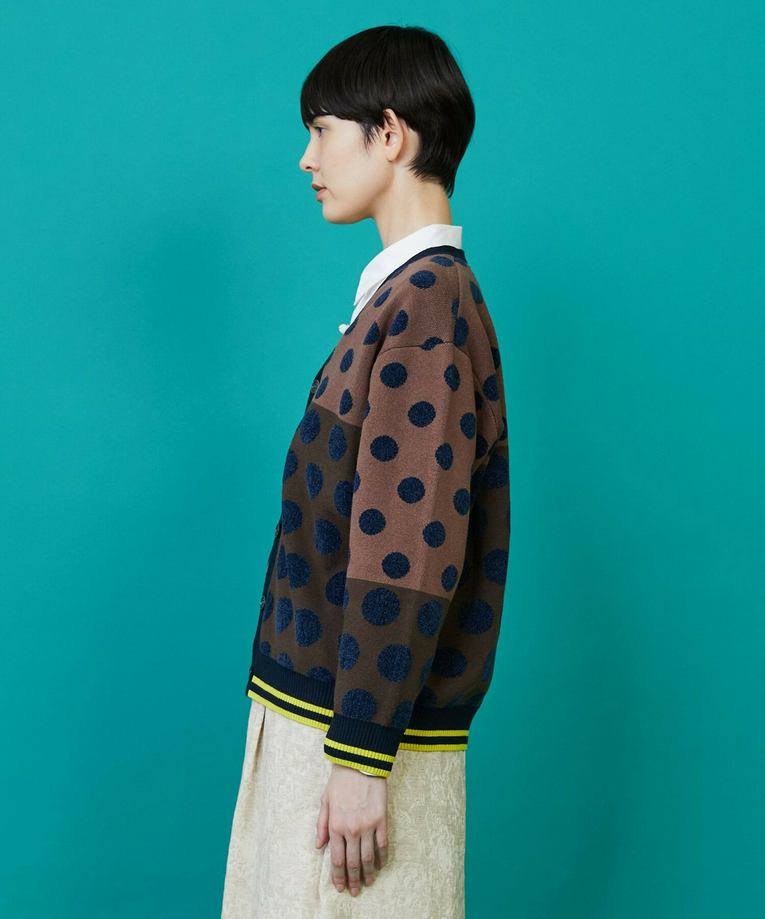 【FRAPBOIS】ドッツーニット カーディガン 詳細画像 ブラック系その他 1