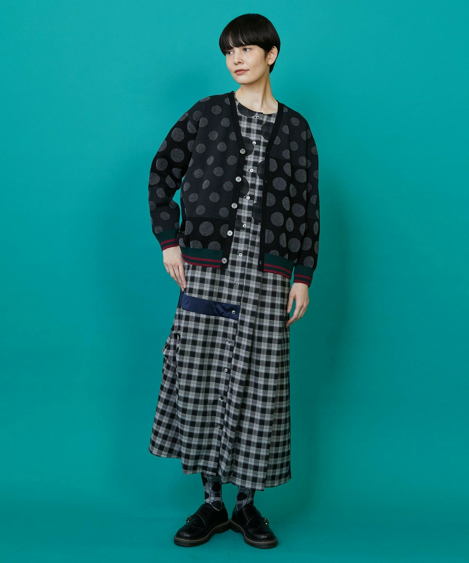 【FRAPBOIS】ドッツーニット カーディガン 詳細画像 ブラック系その他 12