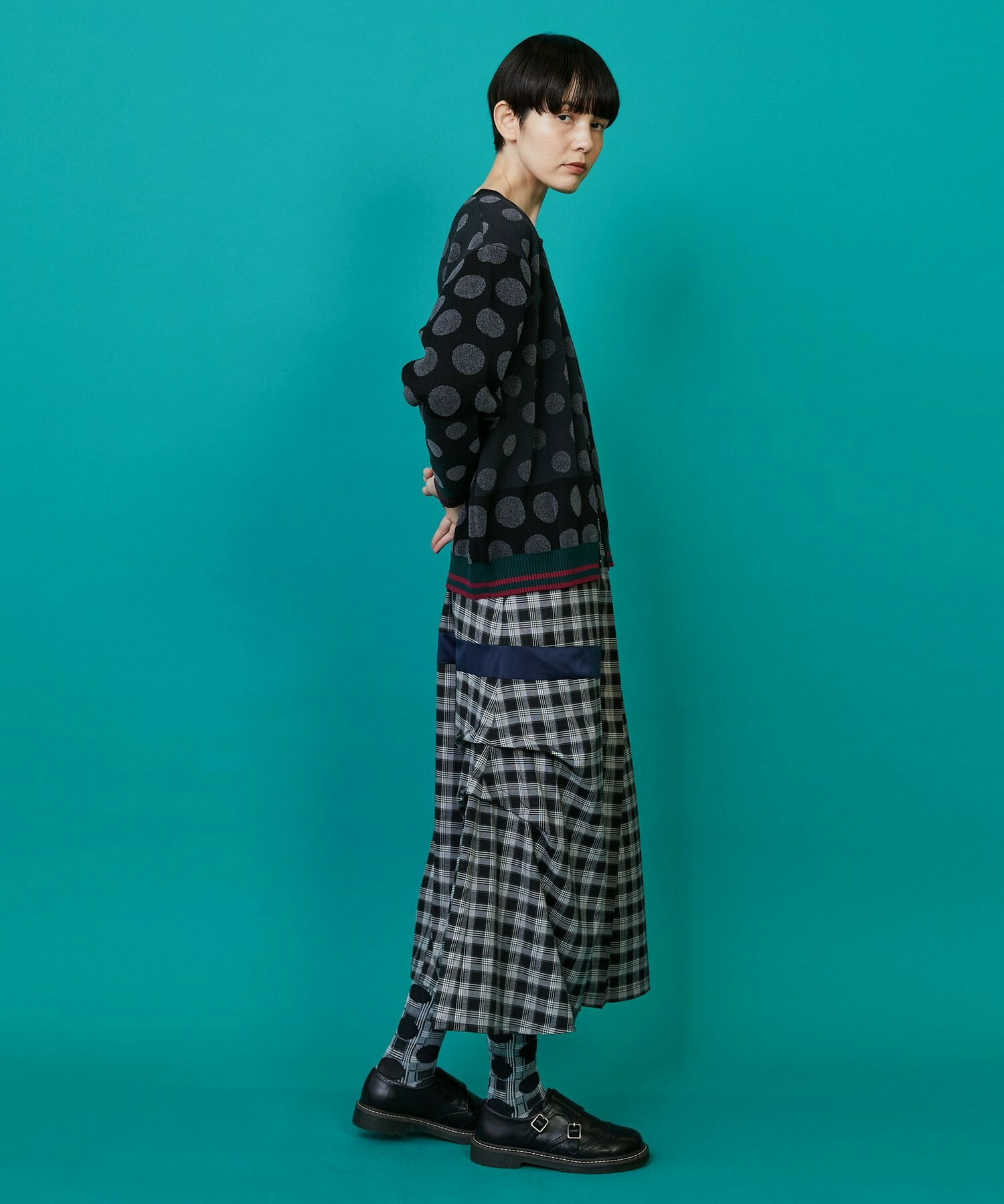 【FRAPBOIS】ドッツーニット カーディガン 詳細画像 ブラック系その他 14