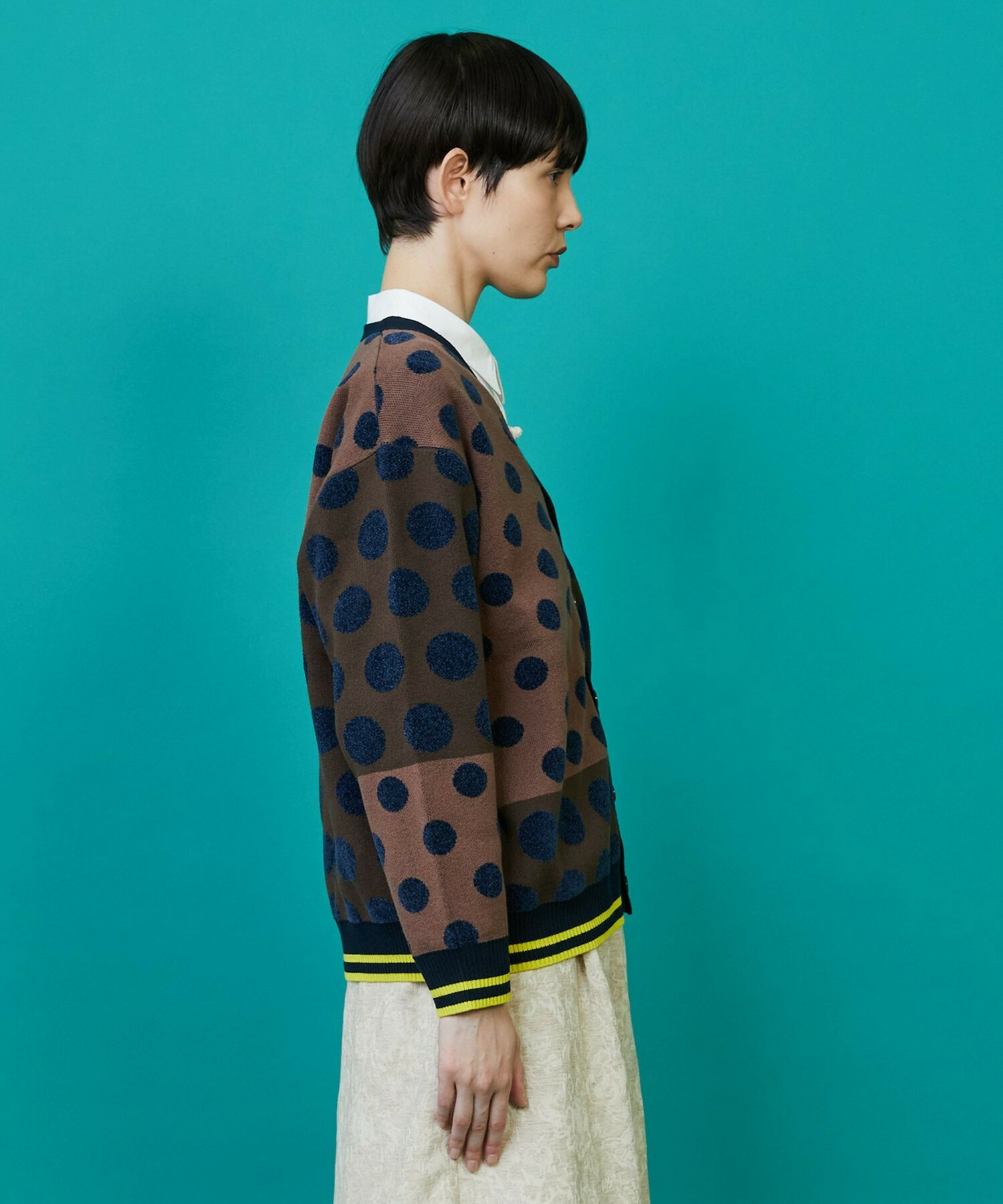 【FRAPBOIS】ドッツーニット カーディガン 詳細画像 ブラック系その他 3