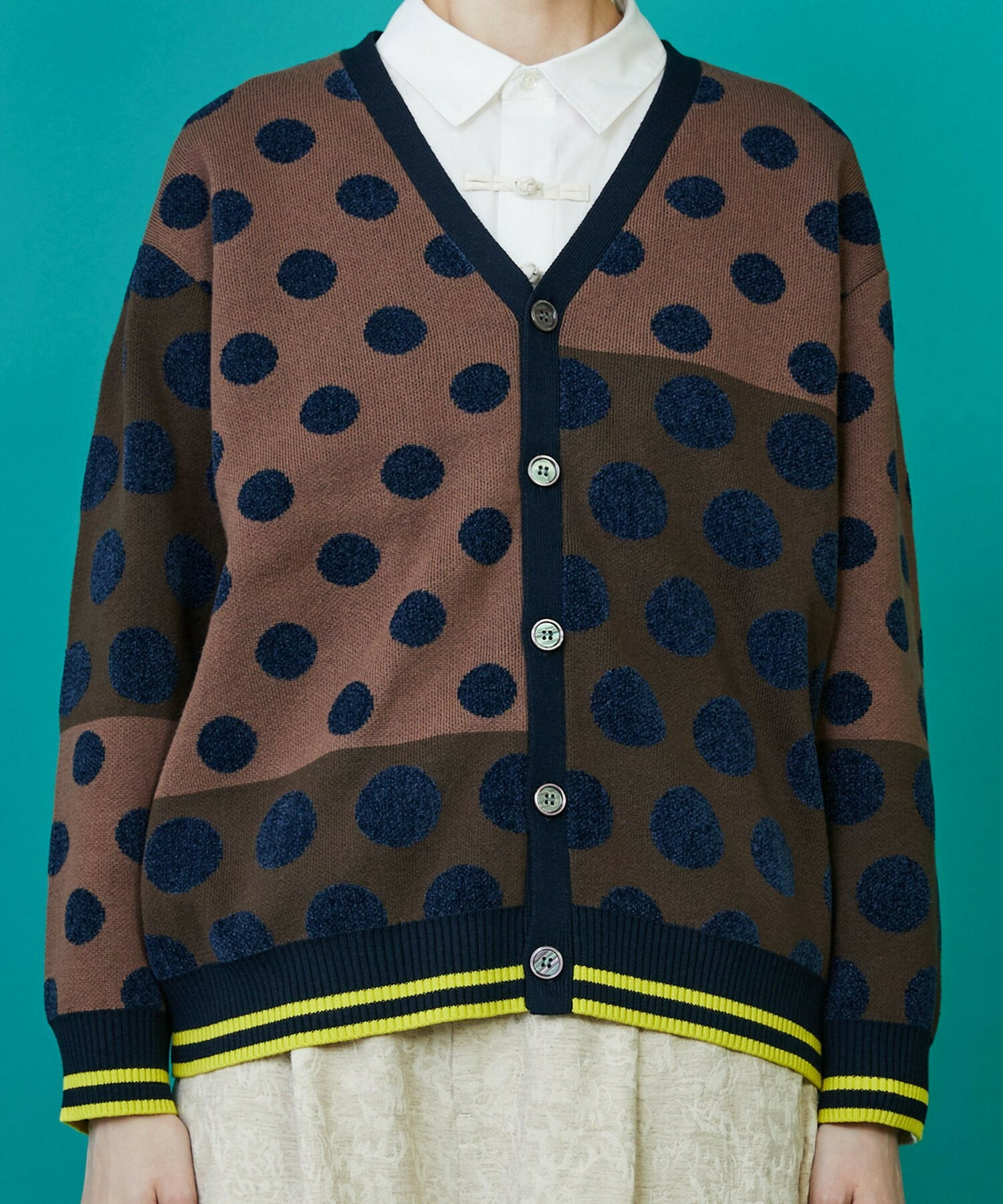 【FRAPBOIS】ドッツーニット カーディガン 詳細画像 ブラック系その他 5