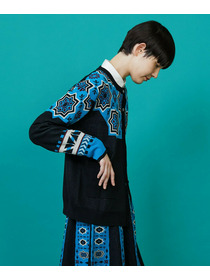 【FRAPBOIS】タイルニット カーディガン 詳細画像 ブラック 12