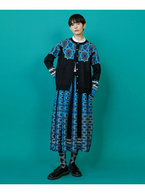 【FRAPBOIS】タイルニット カーディガン 詳細画像 ブラック 17