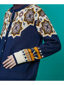 【FRAPBOIS】タイルニット カーディガン 詳細画像 ブラック 3