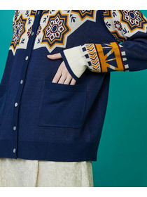 【FRAPBOIS】タイルニット カーディガン 詳細画像 ブラック 4