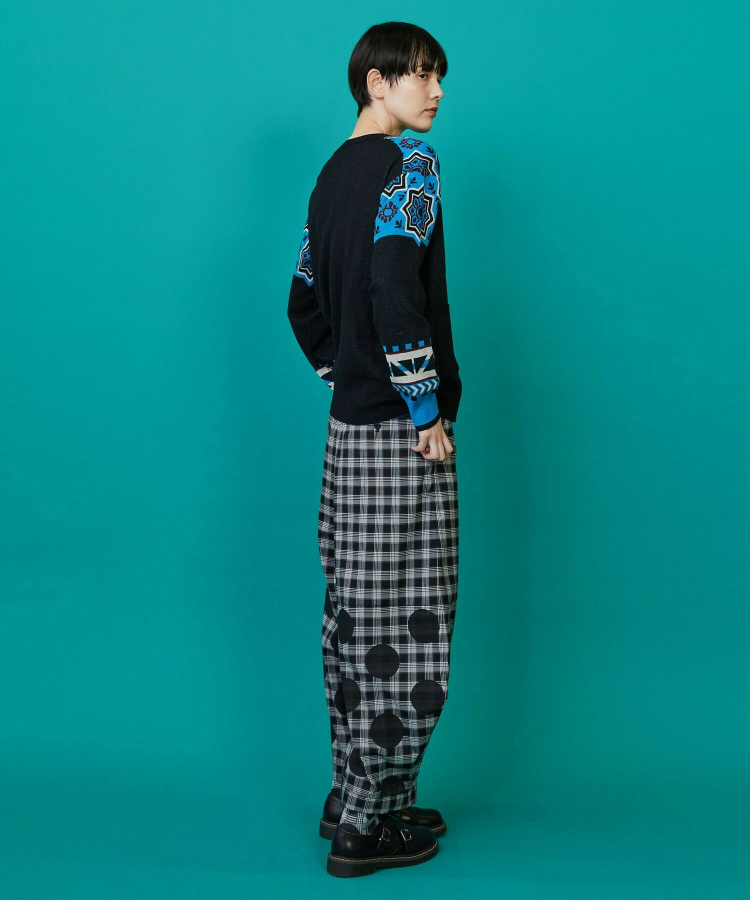 【FRAPBOIS】タイルニット カーディガン 詳細画像 ブラック 16