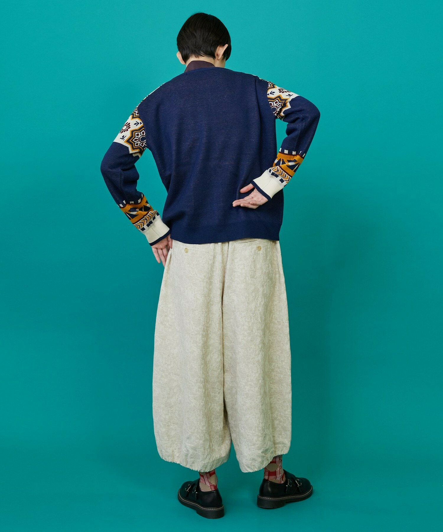 【FRAPBOIS】タイルニット カーディガン 詳細画像 ブラック 6