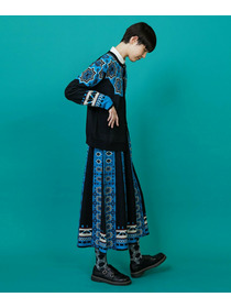 【FRAPBOIS】タイルニット スカート 詳細画像 ネイビー 11