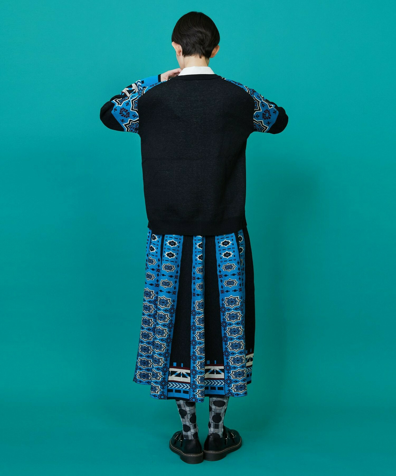 【FRAPBOIS】タイルニット スカート 詳細画像 ネイビー 10